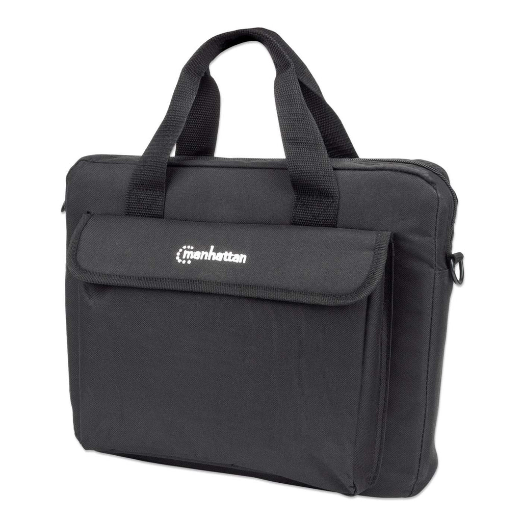 439862 manhattan London Laptop Bag 12.5", Top Loader, Black, Low Cost, Accessories Pocket, Shoulder Strap (removable), Notebook Case, Three Year Warranty - NA01