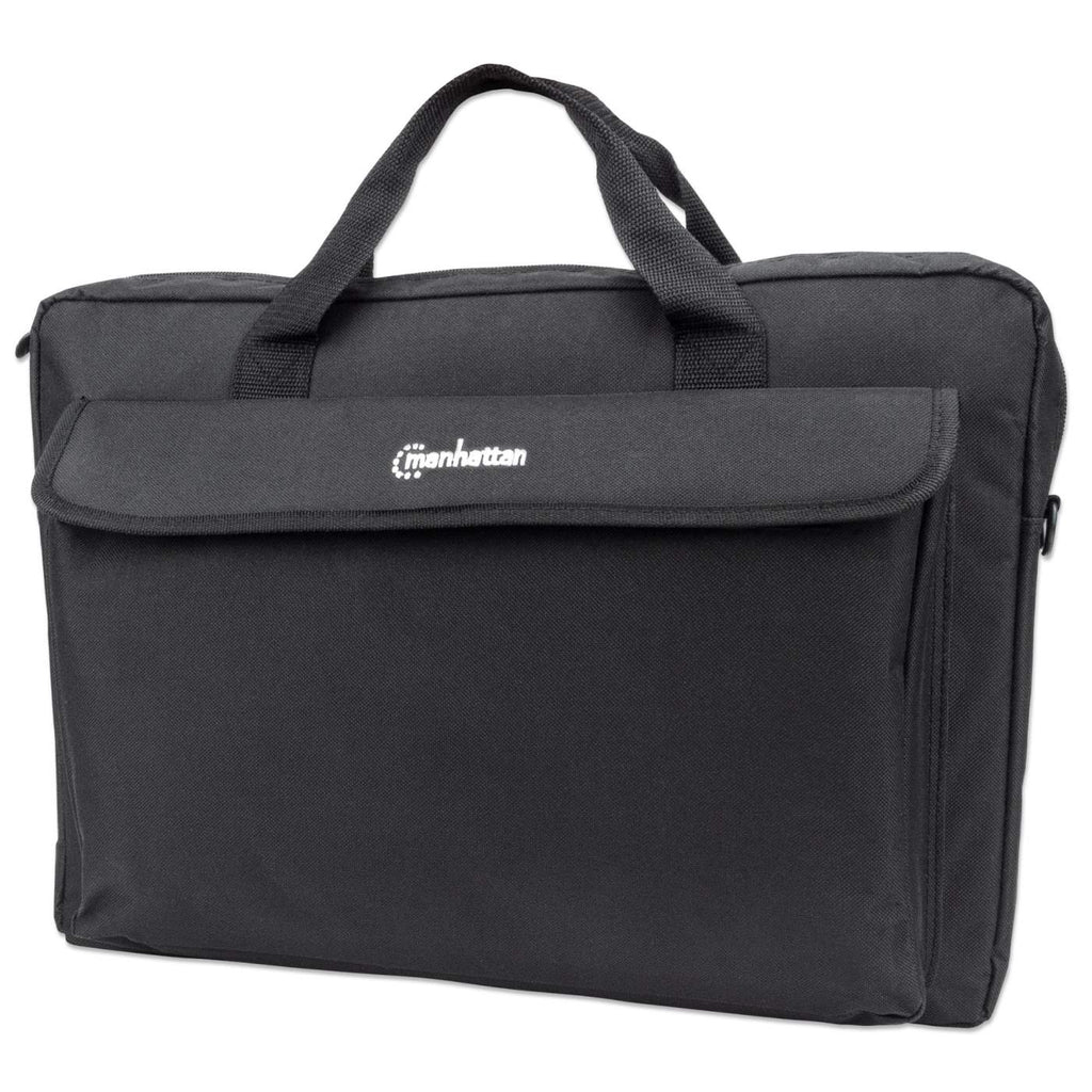 439909 manhattan London Laptop Bag 17.3", Top Loader, Black, Low Cost, Accessories Pocket, Shoulder Strap (removable), Notebook Case, Three Year Warranty - NA01