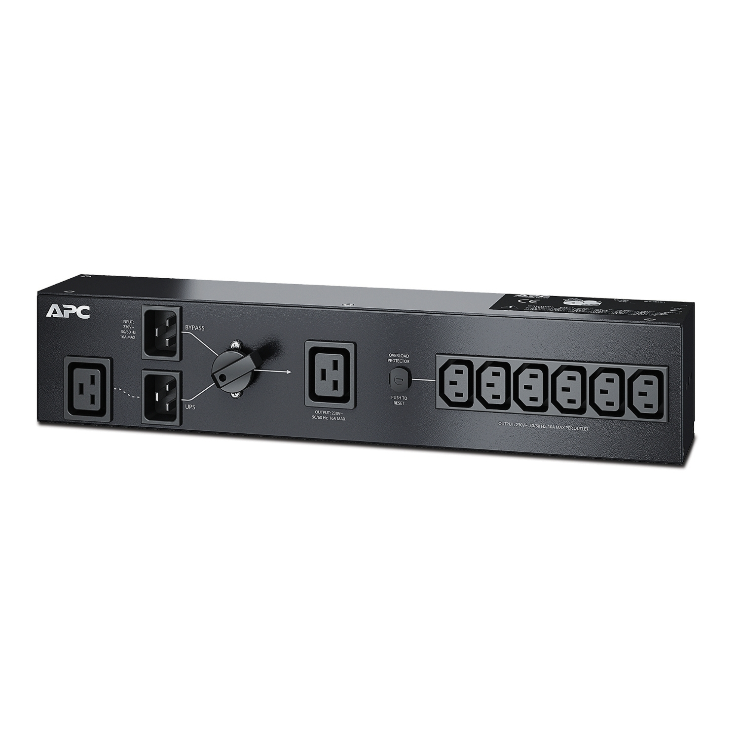 APC SERVICE BYPASS PANEL 230V 16A BBM IEC C20 Input, (6) IEC C13 (1) C19 Output SBP3000RMI - C2000