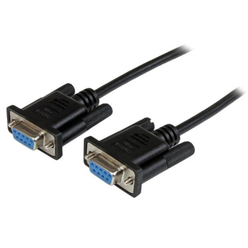 StarTech.com 1m Black DB9 RS232 Serial Null Modem Cable F/F - DB9 Female To Female - 9 Pin RS232 Null Modem Cable - 1 Meter, Black - Null Modem Cable - DB-9 (F) To DB-9 (F) - 1 M - Molded, Th - C2000