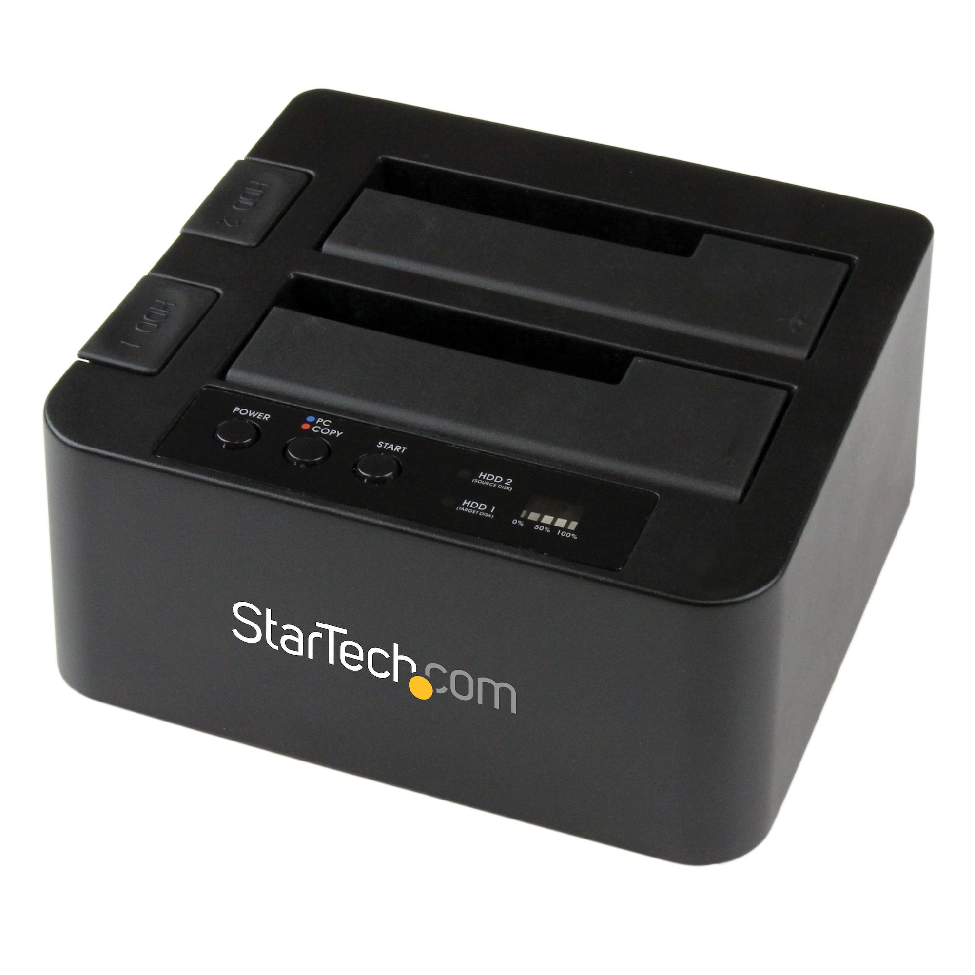 StarTech.com Dual Bay Hard Drive Duplicator, Standalone USB 3.0 (5 Gbps) ESATA To 2.53.5 SATA III HDDSSD ClonerCopier, Hard Drive Docking Station - Hard Disk Cloner - Storage Controller - 2.5 - C2000
