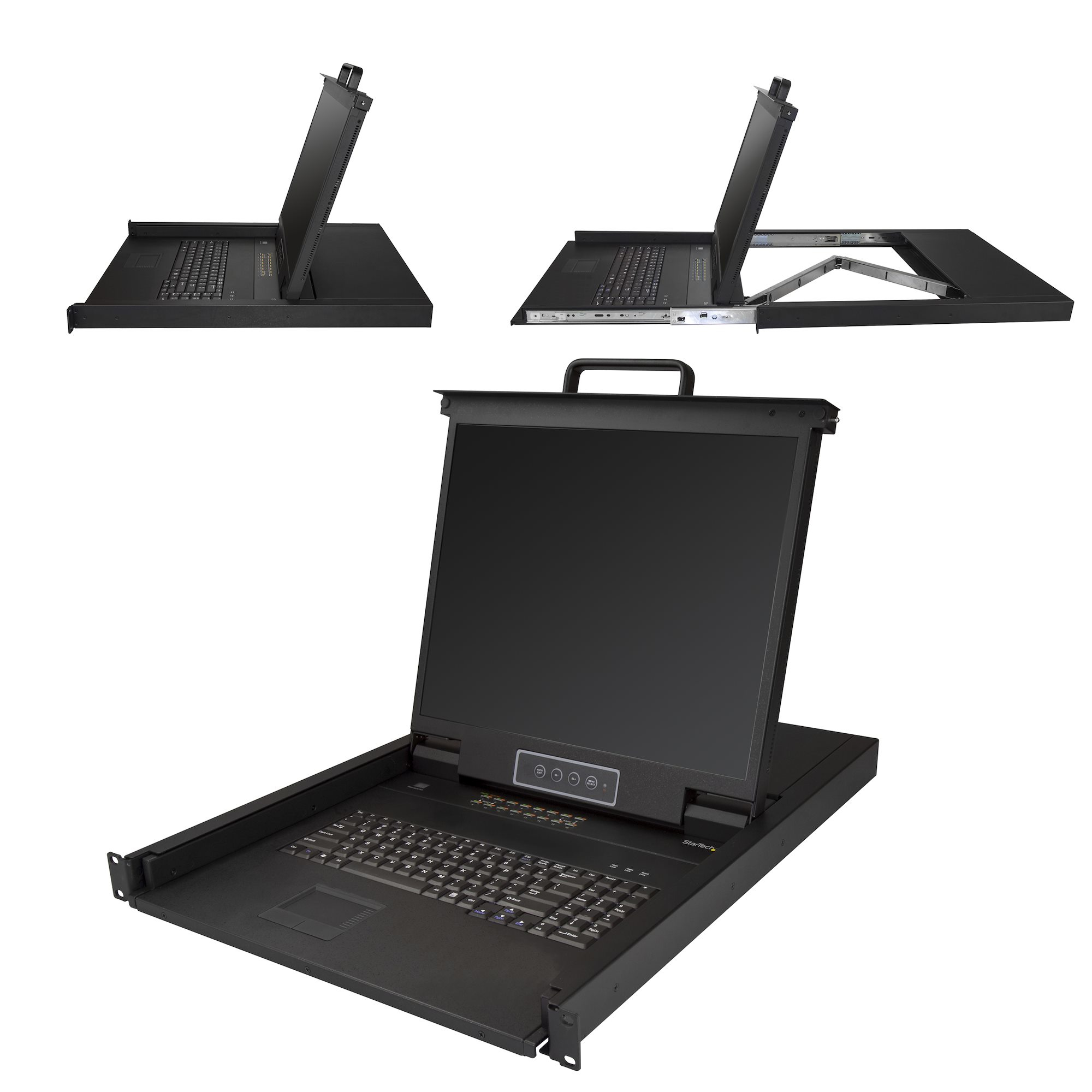 StarTech.com 16 Port Rackmount KVM Console With 6ft Cables, Integrated KVM Switch With 19" LCD Monitor, Fully Featured 1U LCD KVM Drawer- OSD KVM, Durable 50,000 MTBF, USB + VGA Support - 19i - C2000