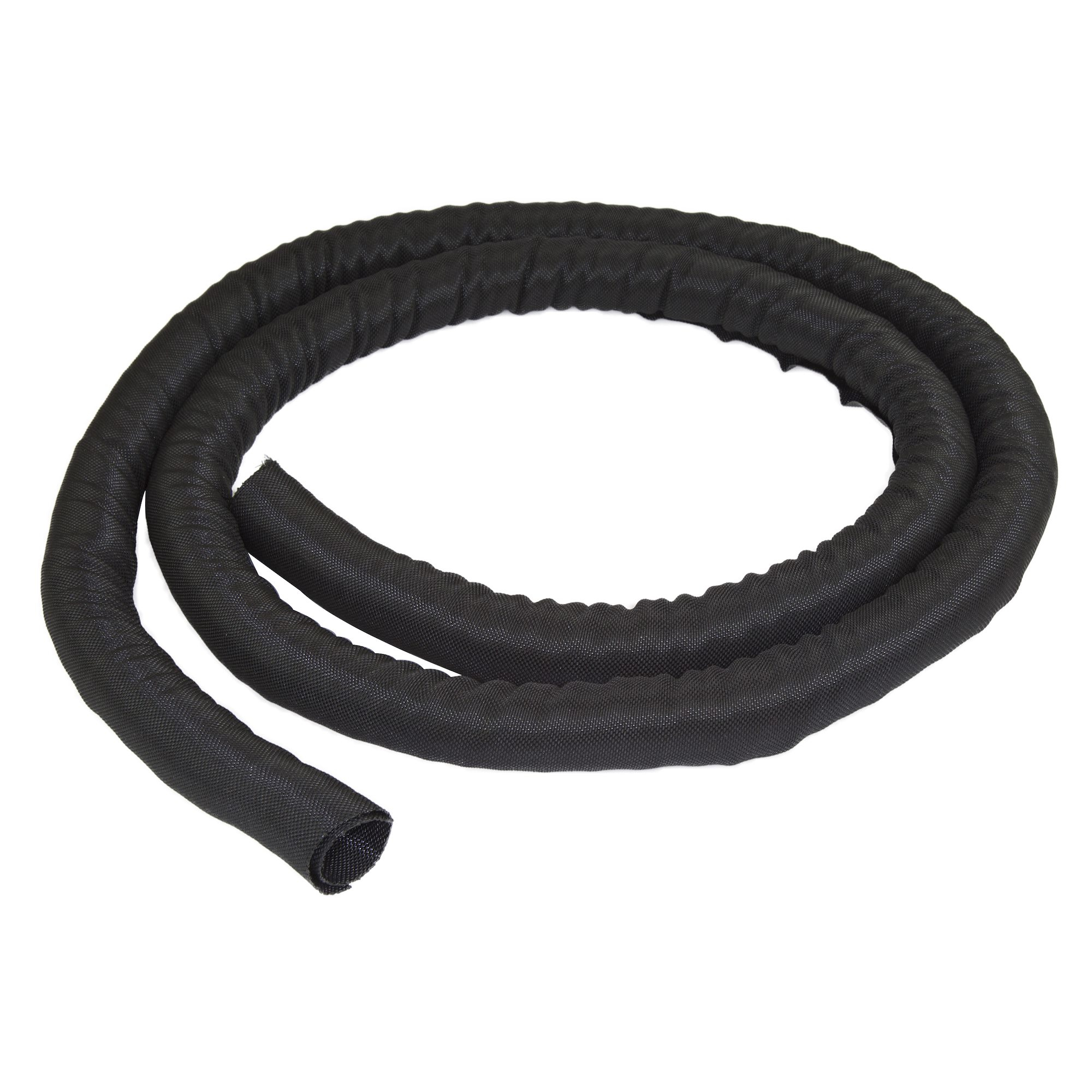StarTech.com 6.5' (2m) Cable Management Sleeve, Flexible Coiled Cable Wrap, 1.0-1.5" Dia. Expandable Sleeve, Polyester Cord Manager/Protector/Concealer, Black Trimmable Cable Organizer - Flam - C2000