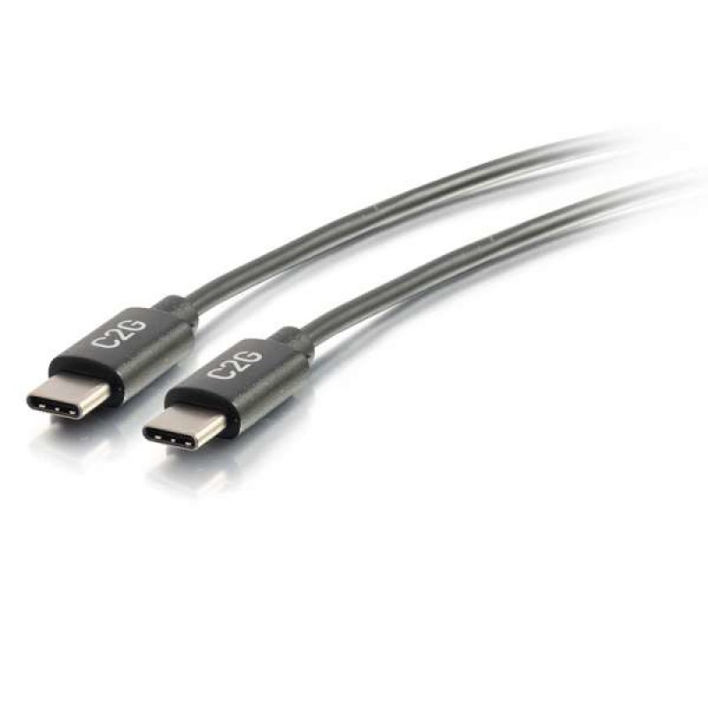 C2G 0.9m (3ft) USB C Cable - USB 2.0 (3A) - M/M USB Type C Cable - Black - USB Cable - 24 Pin USB-C (M) To 24 Pin USB-C (M) - USB 2.0 - 3 A - 90 Cm - Black 88825 - C2000