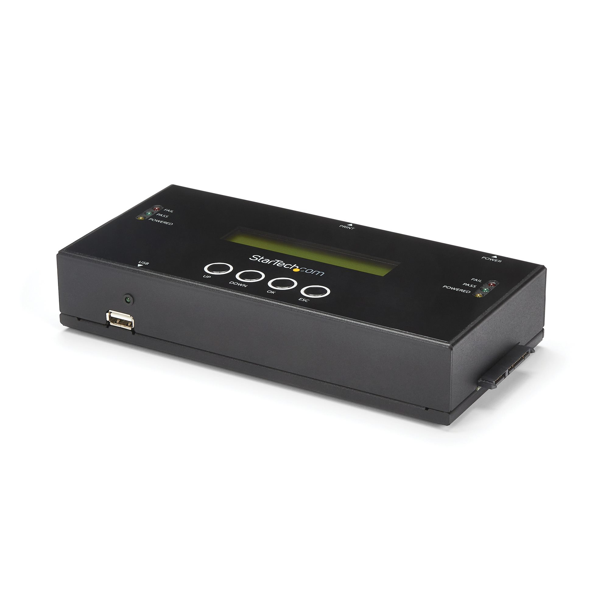 StarTech.com 1:1 Hard Drive Duplicator And Eraser For 2.5"/ 3.5" SATA (I/II/III) & SAS (I/II) HDD SSD - LCD & RS-232 - Cloner & Wiper (SATSASDUPE11) - Solid State / Hard Drive Duplicator - 1  - C2000