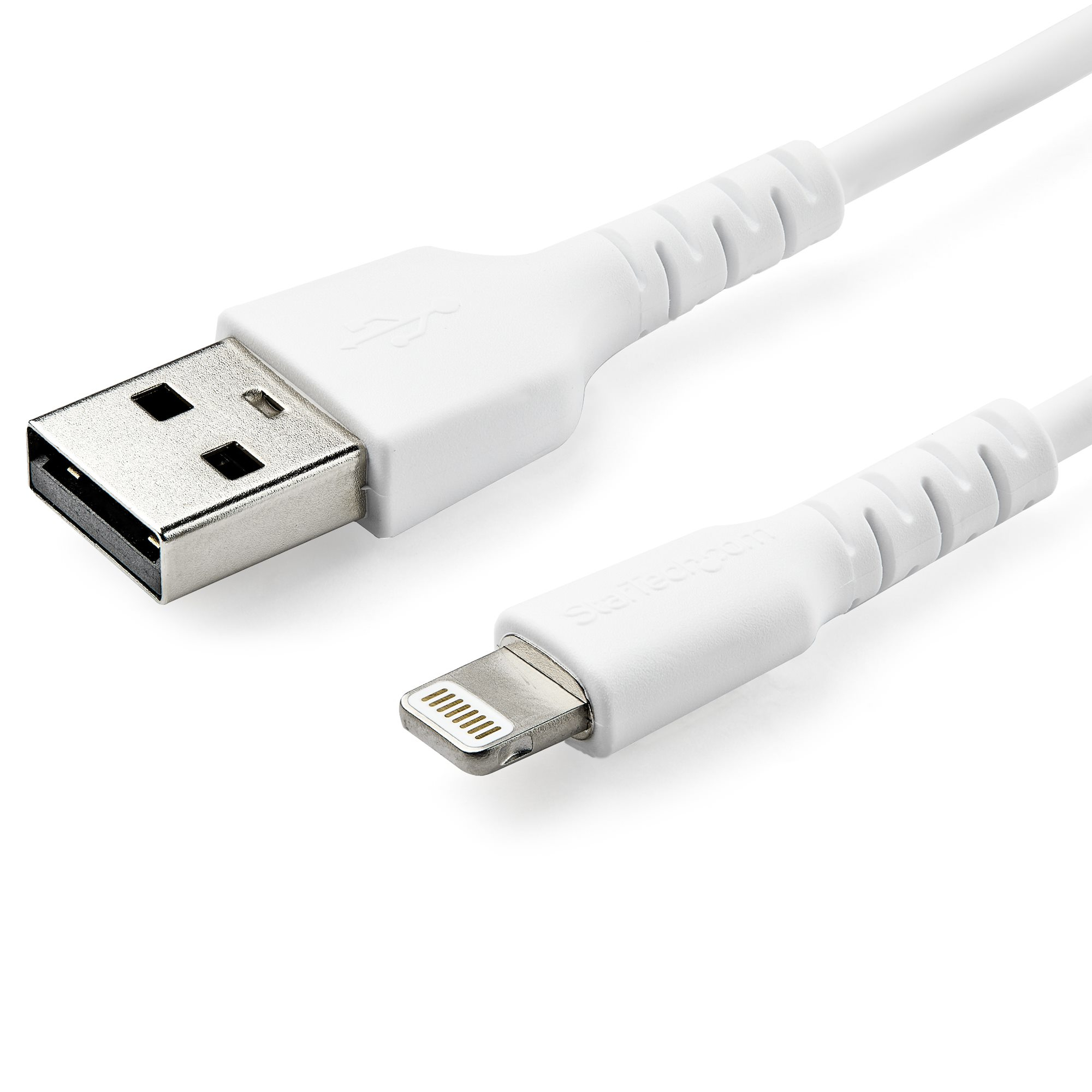 StarTech.com 3 Ft(1m) Durable White USB-A To Lightning Cable, Heavy Duty Rugged Aramid Fiber USB Type A To Lightning Charger/Sync Power Cord, Apple MFi Certified IPad/iPhone 12 Pro Max - IPho - C2000