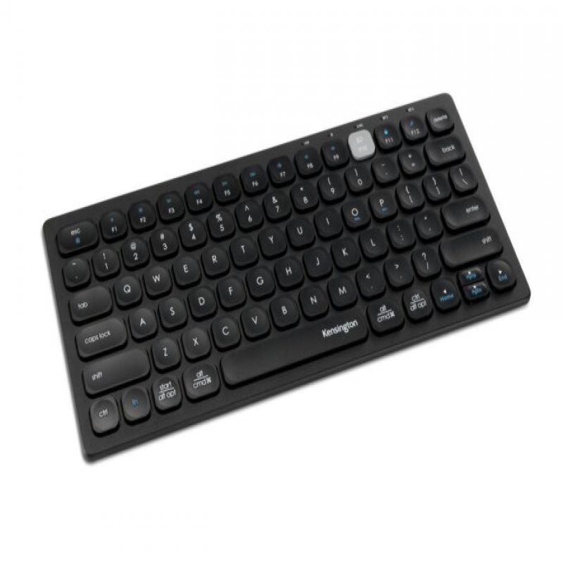 Kensington Multi-Device Dual Wireless Compact Keyboard - Keyboard - Wireless - 2.4 GHz, Bluetooth 3.0, Bluetooth 5.0 - English - Black K75502UK - C2000