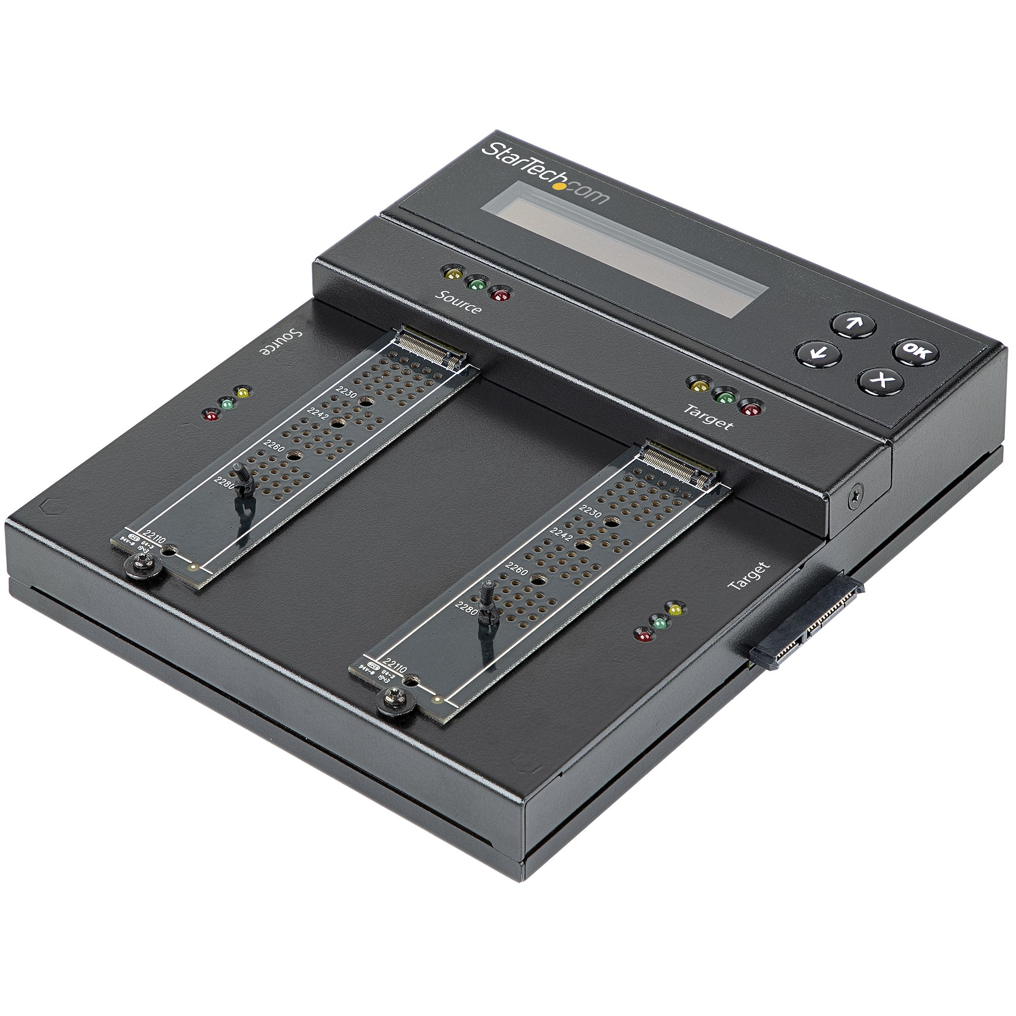 StarTech.com Standalone M.2 SATA & M.2 NVMe Duplicator And Eraser, HDD/SSD Cloner & Wiper For M.2 PCIe AHCI/NVMe, M.2 SATA, 2.5/3.5" SATA Drives, External Hard Drive Eraser/Duplicator, TAA -  - C2000