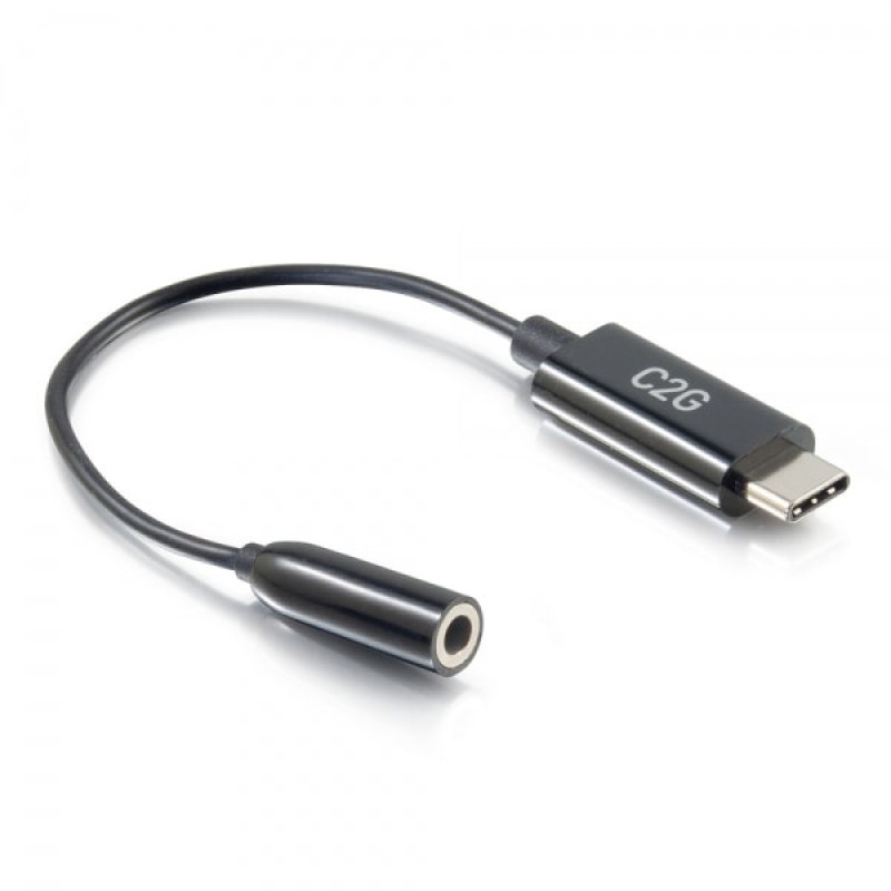 C2G USB C To 3.5mm Audio Adapter - USB C To AUX Cable - USB C To Headphone Jack - USB-C To Headphone Jack Adapter - 24 Pin USB-C Male To Mini-phone Stereo 3.5 Mm Female 54426 - C2000