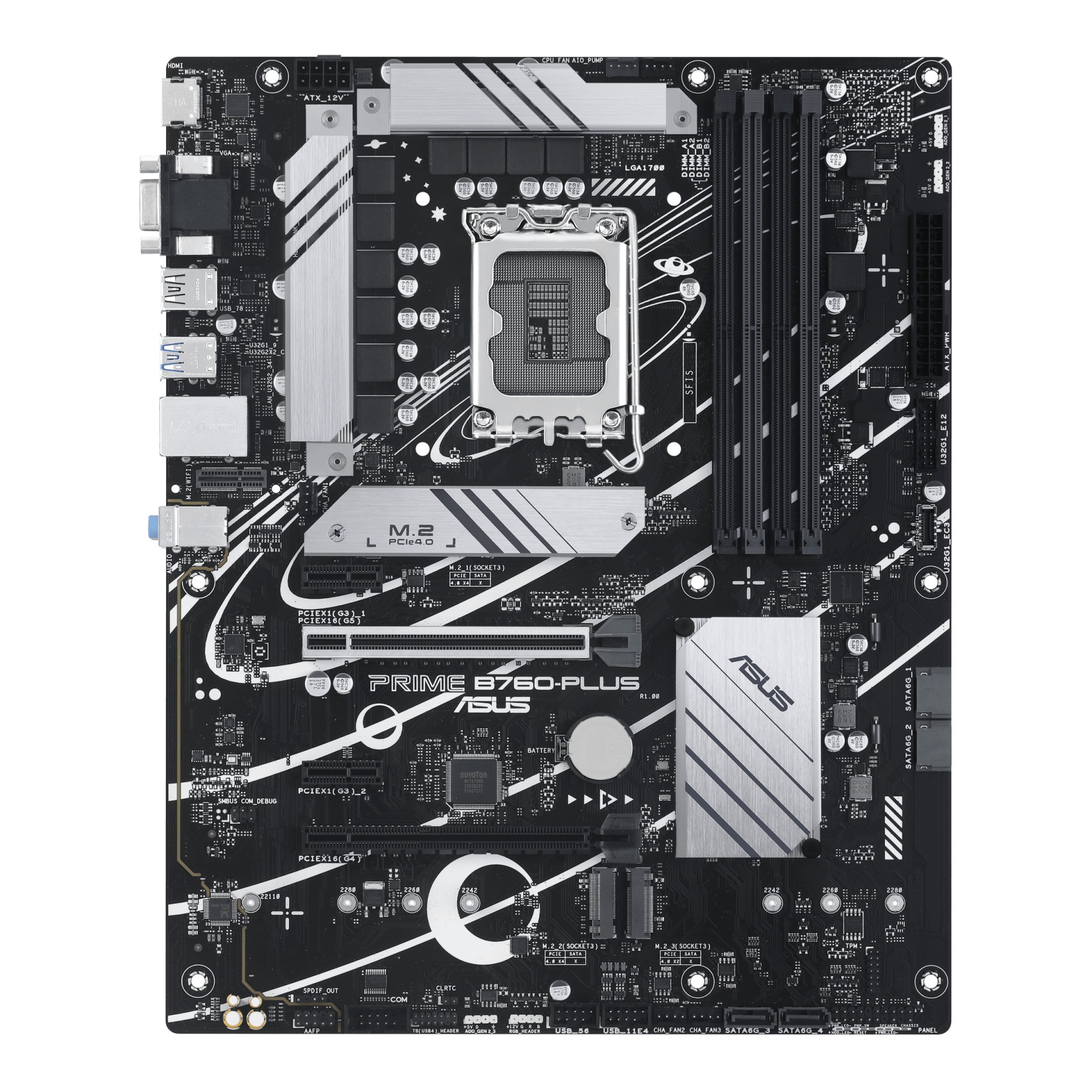 ASUS PRIME B760-PLUS - Motherboard - ATX - LGA1700 Socket - B760 Chipset - USB 3.2 Gen 1, USB 3.2 Gen 2, USB4, USB-C 3.2 Gen 2x2, USB-C 3.2 Gen 1 - 2.5 Gigabit LAN - Onboard Graphics (CPU Req - C2000