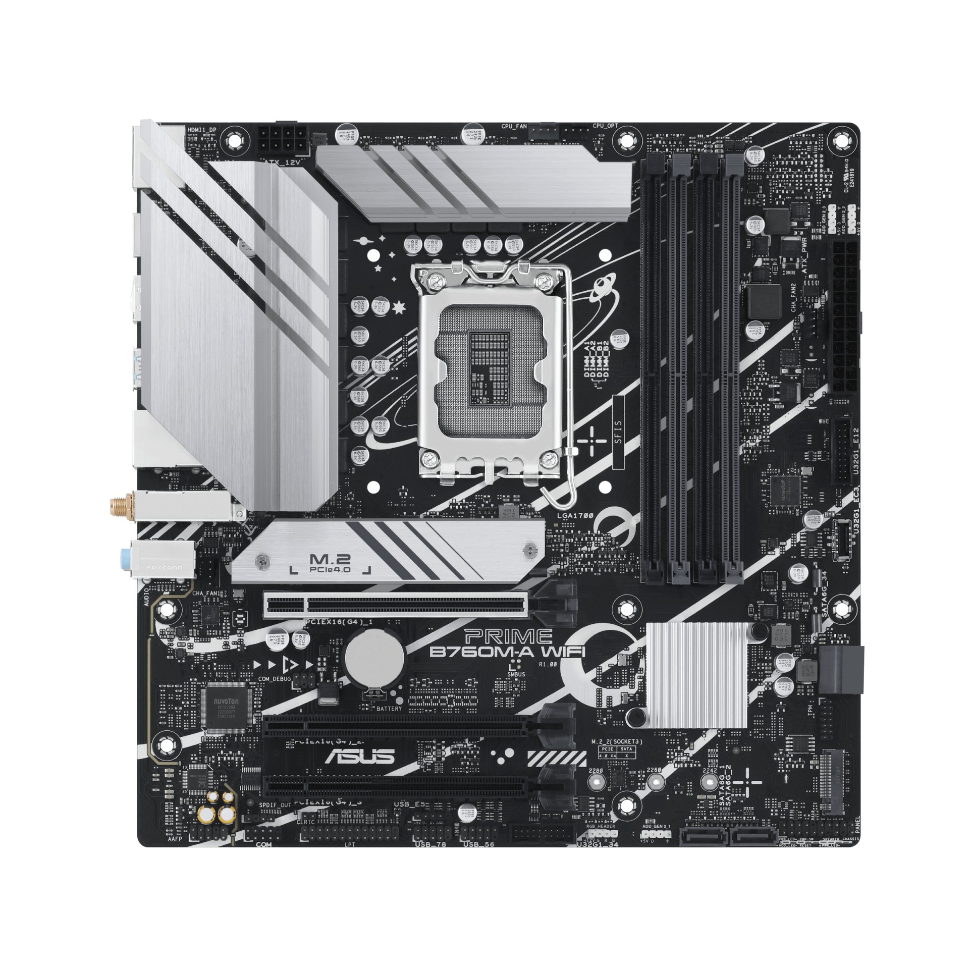 ASUS PRIME B760M-A WIFI - Motherboard - Micro ATX - LGA1700 Socket - B760 Chipset - USB 3.2 Gen 1, USB 3.2 Gen 2, USB-C 3.2 Gen 1 - 2.5 Gigabit LAN, Wi-Fi 6, Bluetooth - Onboard Graphics (CPU - C2000
