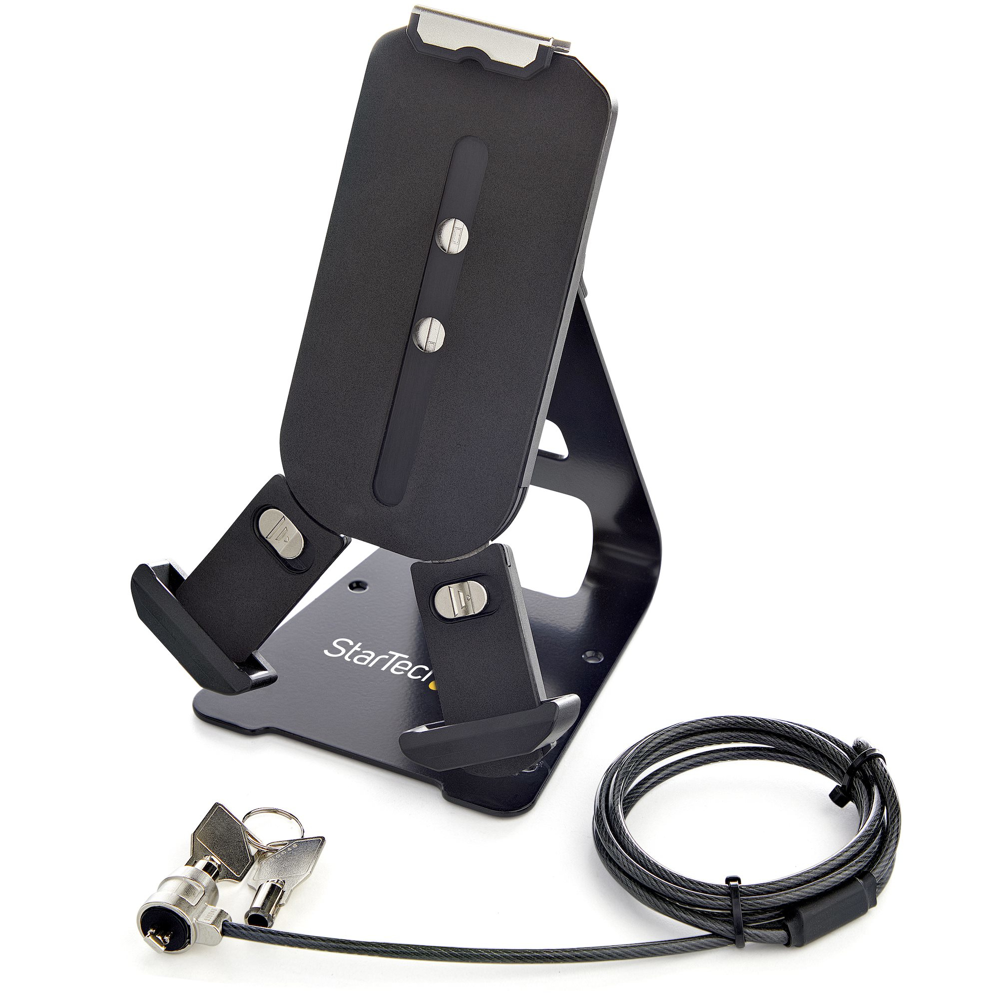 StarTech.com Secure Tablet Stand W/ K-Slot Cable Lock, Locking Tablet Holder For 7.9-13 Inch Tablets, Universal Adjustable Tablet Mount For Desk/Surface, Lockable Anti-Theft Security Mount -  - C2000