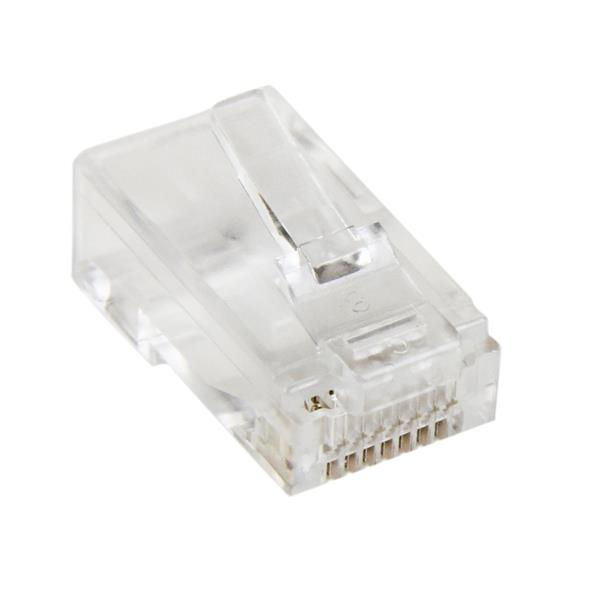 StarTech.com Cat5e RJ45 Stranded Modular Plug Connector - 50 Pkg - Bulk Cat 5e Plugs - 50x RJ45 Ends (CRJ4550PK) - Network Connector - RJ-45 (M) - CAT 5e (pack Of 50) CRJ4550PK - C2000