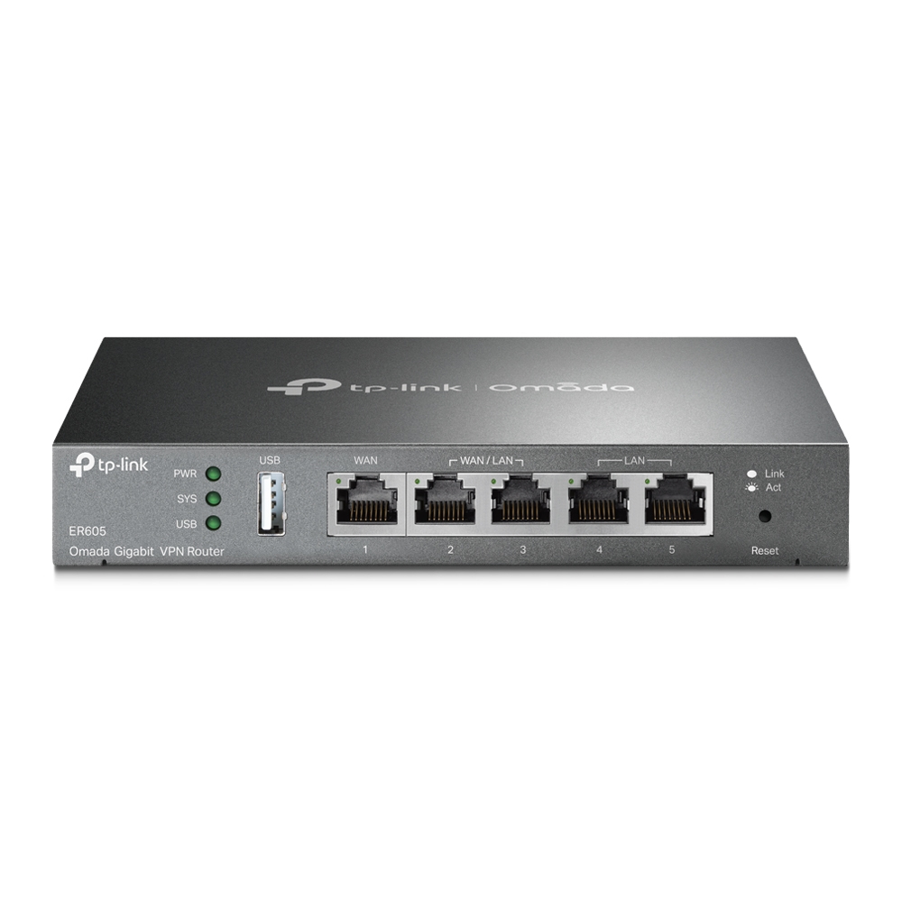 TP-Link Omada ER605 V2.8 - Router 4-port Switch - 1GbE - WAN Ports: 3 - Wall-mountable ER605 - C2000