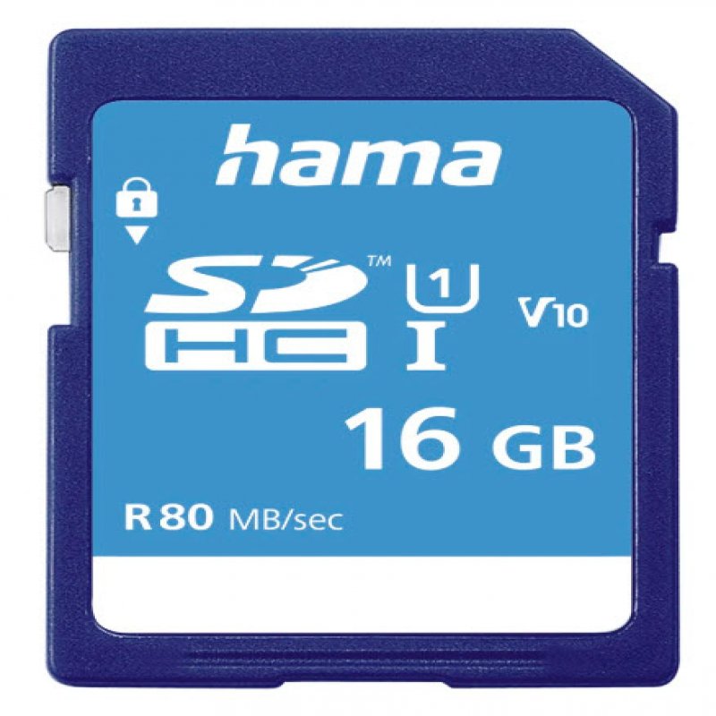 hama SDHC 16GB Class 10 BLU 00124134 - MW01