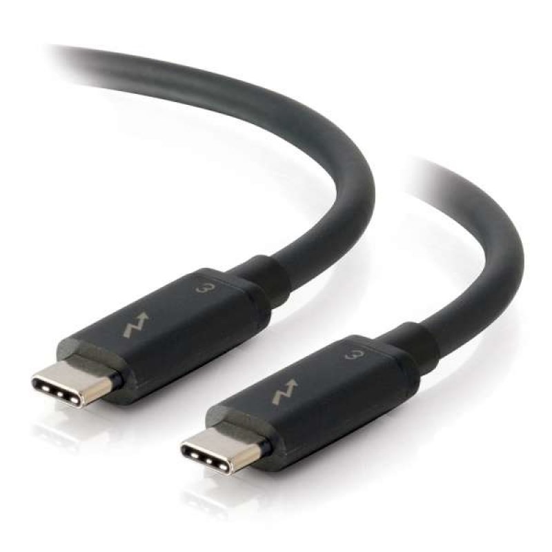C2G 2m Thunderbolt 3 Cable (20Gbps) - Thunderbolt Cable 4K - Black - Thunderbolt Cable - 24 Pin USB-C (M) To 24 Pin USB-C (M) - Thunderbolt 3 - 30 V - 2 M - 4K Support - Black 88839 - C2000