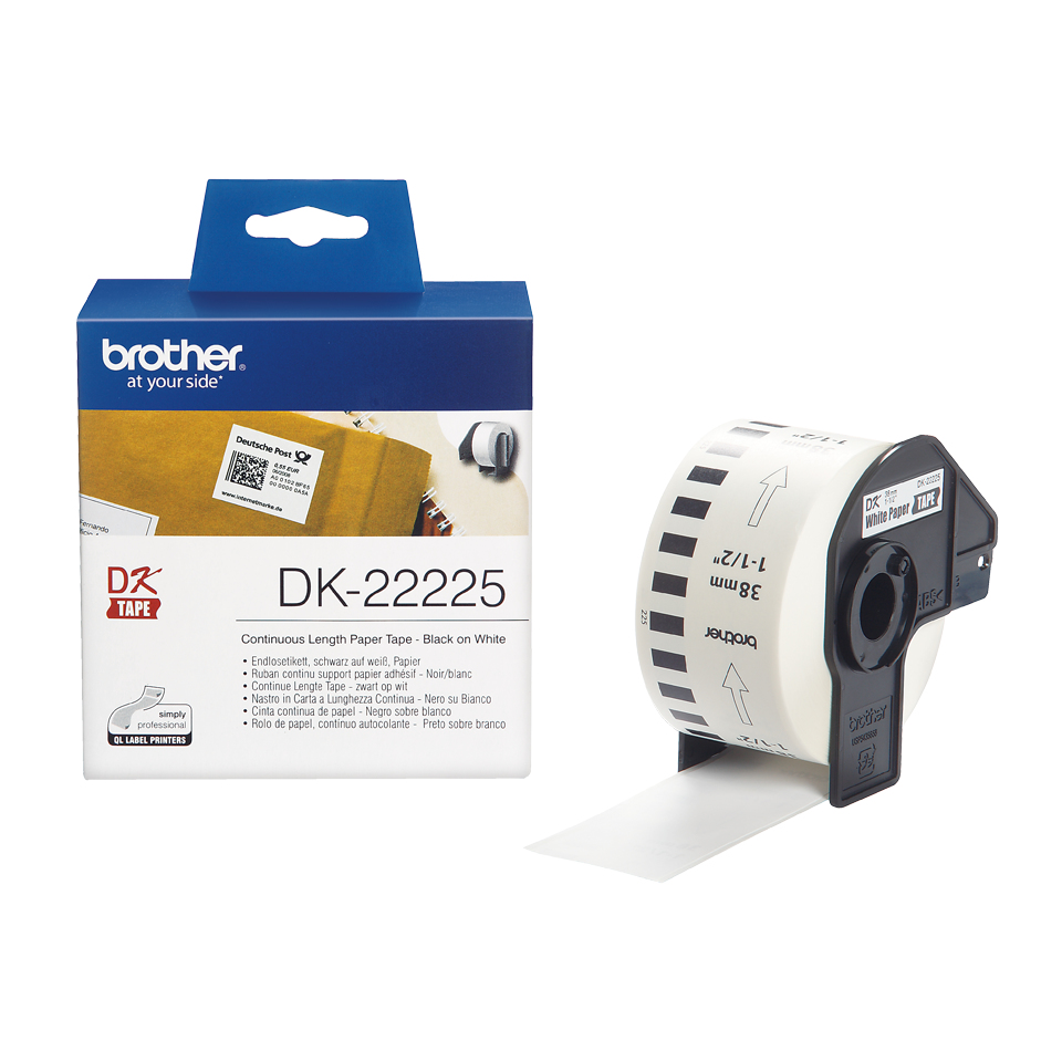 Brother - Consumables Ink Eur    Dk-continue Length Tape: 38mm       Thermal Paper - White 30.48m        Dk22225