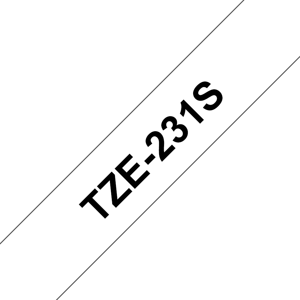 Brother - Consumables Ink Eur    Tze-231s2 Laminated Tape 12mm       4m Black On White                   Tze231s2