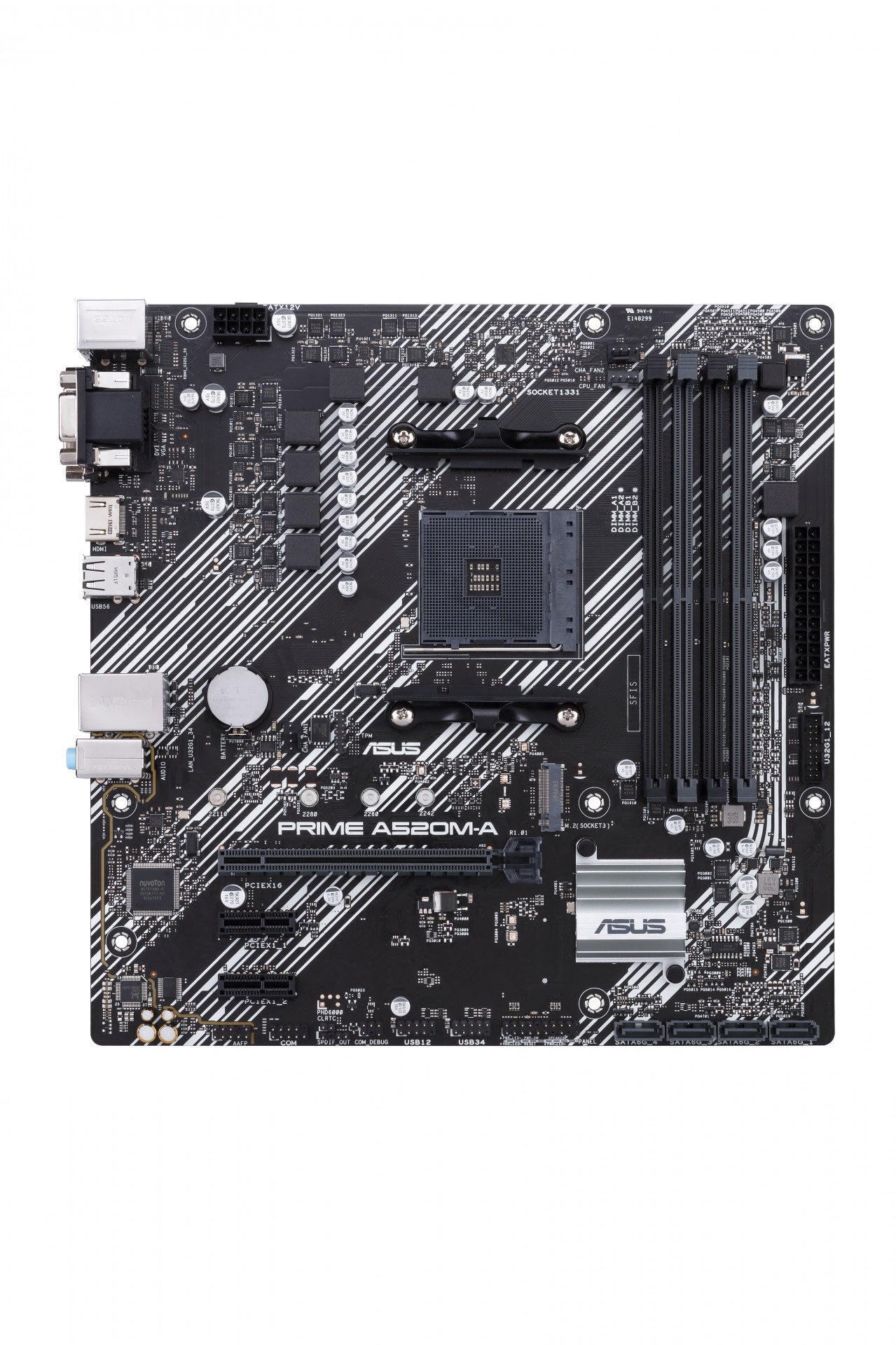 ASUS PRIME A520M-A II/CSM - Motherboard - Micro ATX - Socket AM4 - AMD A520 Chipset - USB 3.2 Gen 1 - Gigabit LAN - Onboard Graphics (CPU Required) - HD Audio (8-channel) 90MB17H0-M0EAYC - C2000