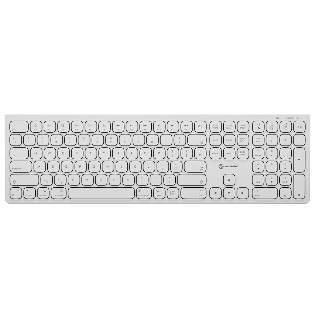 Alogic - Peripherals             Echelon Usb-c Rechargeable Blue     Full Size Krd For Mac (white)       Askbt3m-uk