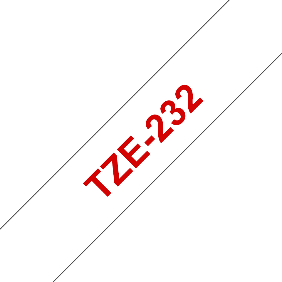 Brother - Consumables Ink Eur    Tze-232 Laminated Tape 12mm 8m      Red On White                        Tze232