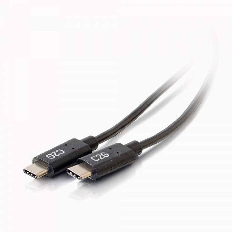 C2G 1.8m (6ft) USB C Cable - USB 2.0 (3A) - M/M USB Type C Cable - Black - USB Cable - 24 Pin USB-C (M) To 24 Pin USB-C (M) - USB 2.0 - 3 A - 1.8 M - Black 88826 - C2000