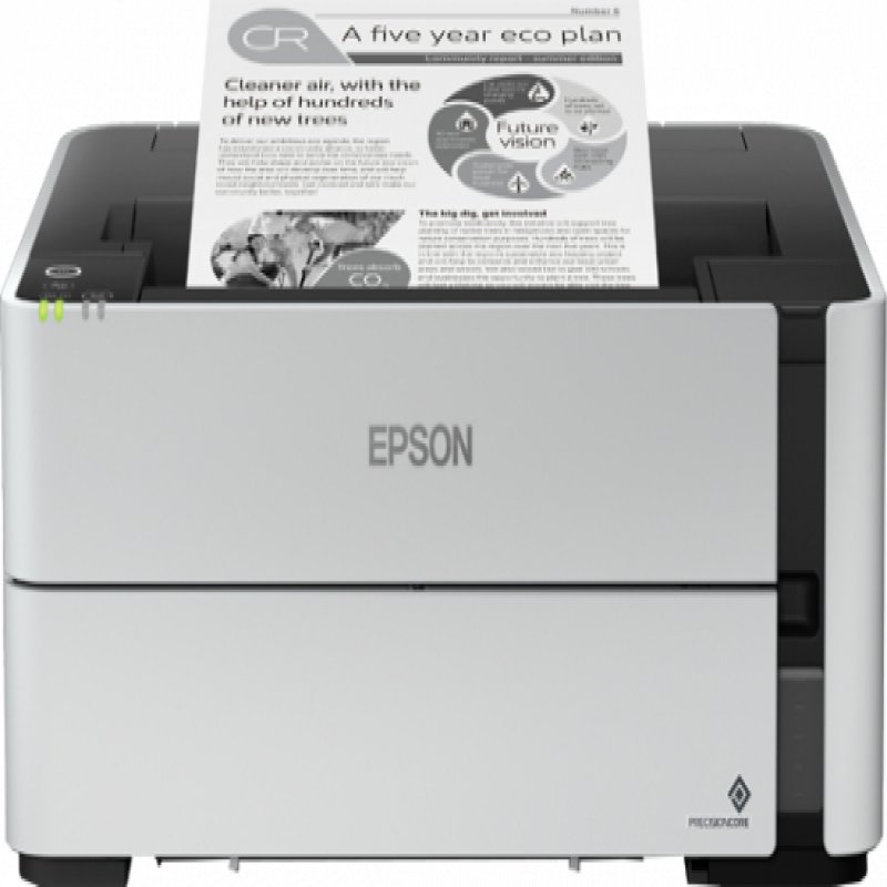 Epson EcoTank ET-M1180  ET M1180 ETM1180 1180 - Printer - B/W - Duplex - Ink-jet - Refillable - A4/Legal - 1200 X 2400 Dpi - Up To 20 Ppm - Capacity: 250 Sheets - USB 2.0, LAN C11CG94402BY - C2000