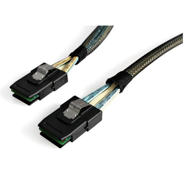 StarTech.com 100cm Serial Attached SCSI SAS Cable - SFF-8087 To SFF-8087 (SAS8787100) - SAS Internal Cable - With Sidebands - 4-Lane - 36 Pin 4i Mini MultiLane (P) To 36 Pin 4i Mini MultiLane - C2000