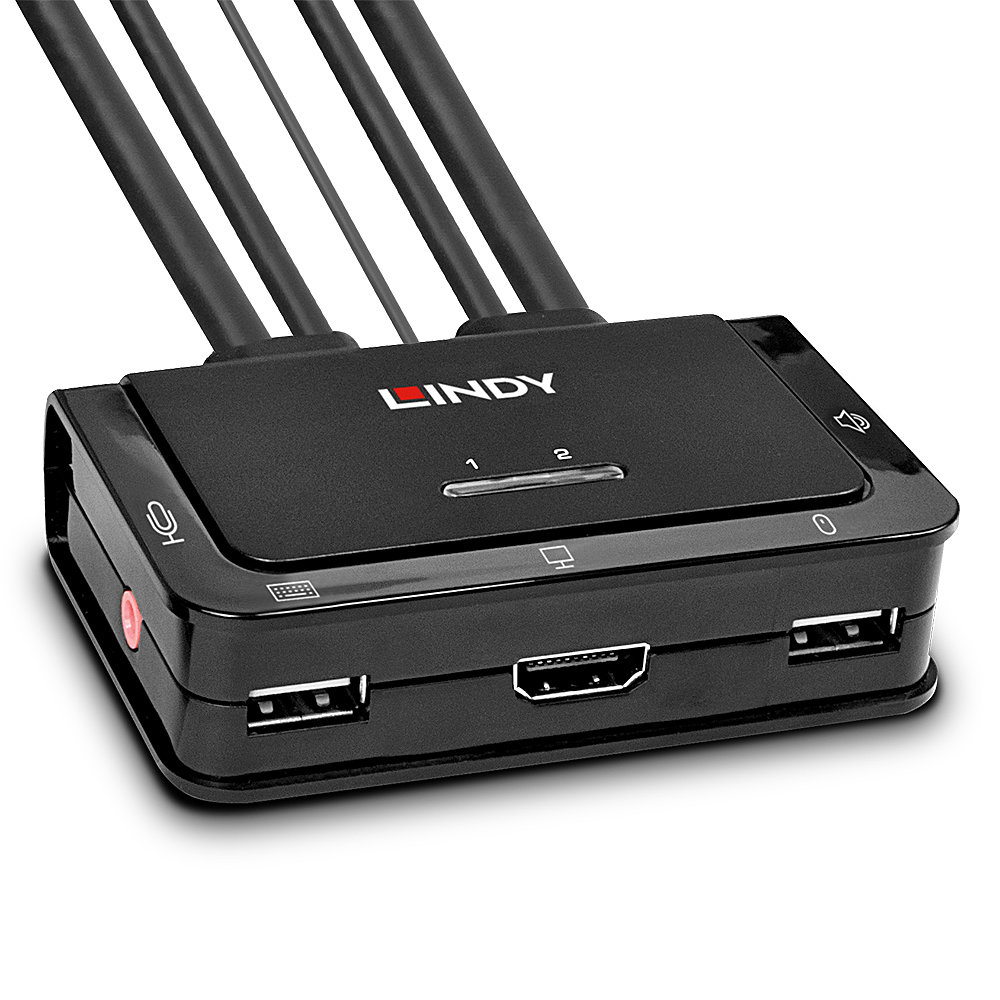Lindy Matrix Switches & Splitter 2 Port Hdmi Usb 2.0                 Audio Kvm Switch Compact            42340