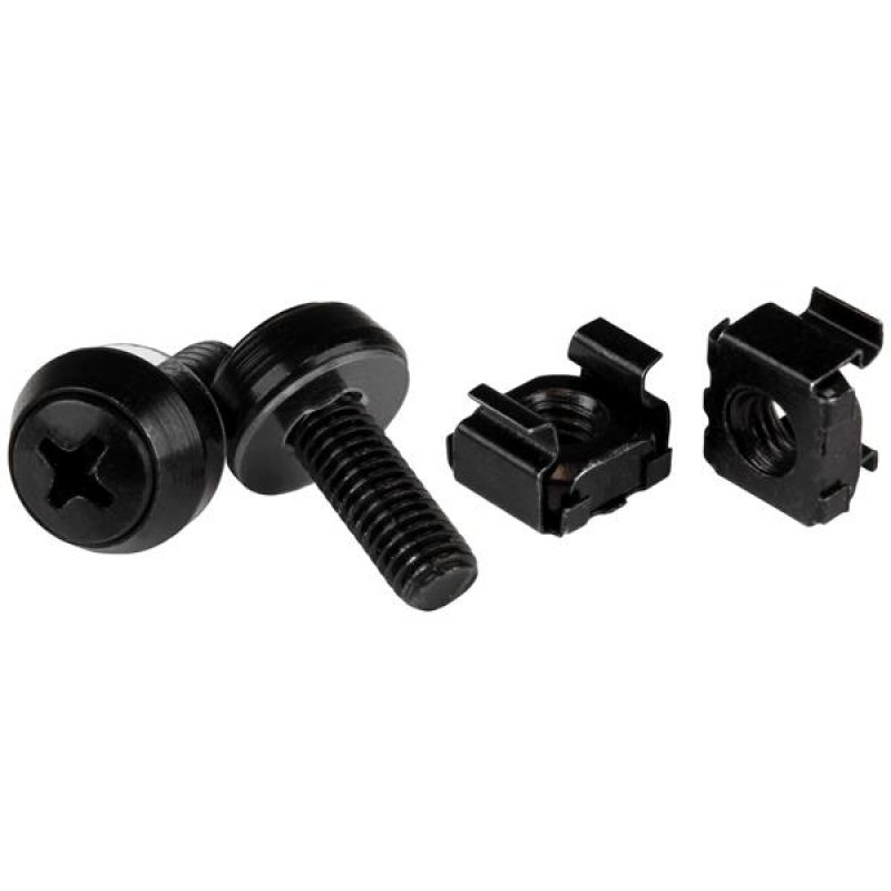 Startech - Server Management     M6 Mounting Screws Black 12mm       100 Pc Server Rack M6 Cage Nuts     Cabscrewm62b