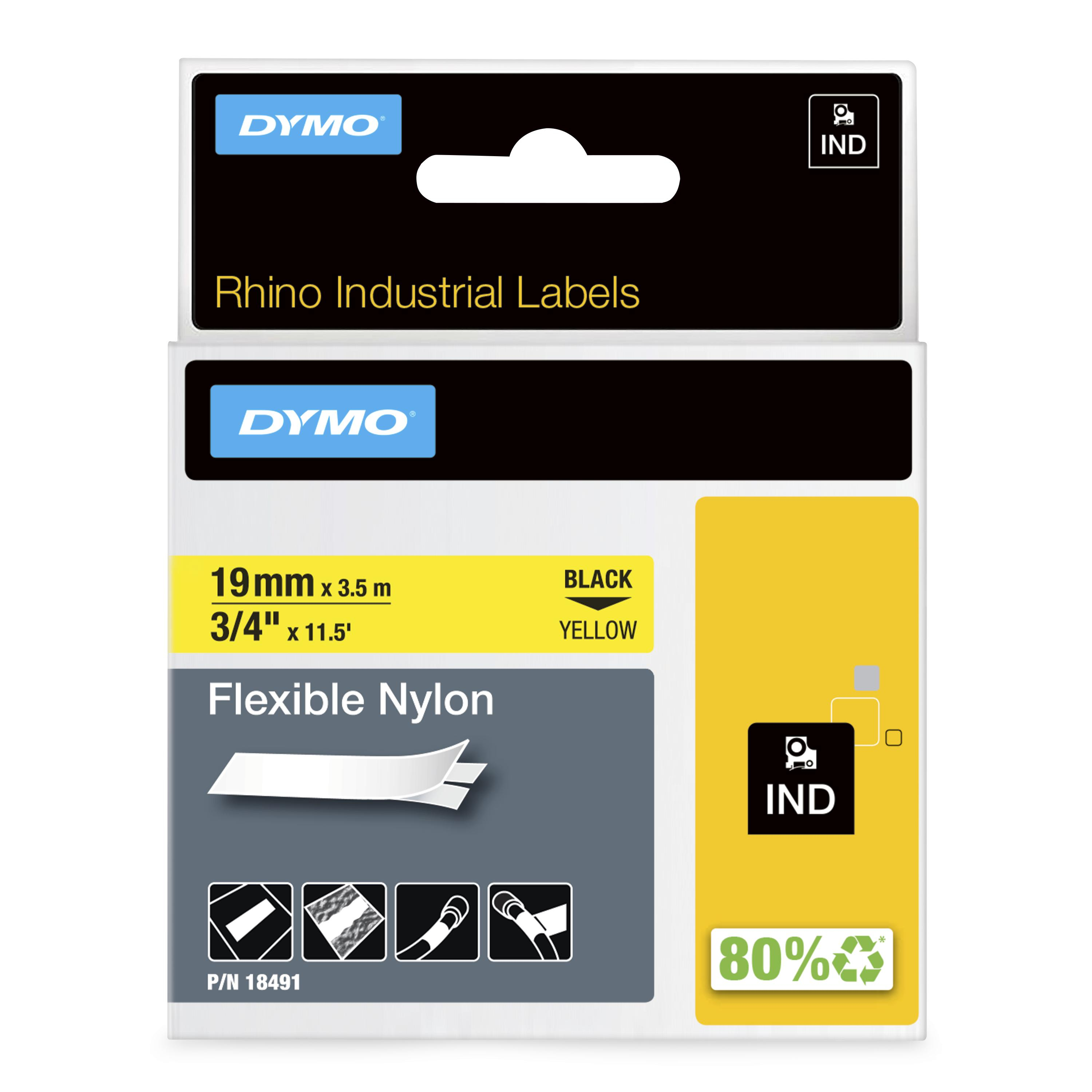 Dymo                             19 Mm Flexible Nylon Label Yell     F/rhino 5000 5200 6000 Ilp219       18491