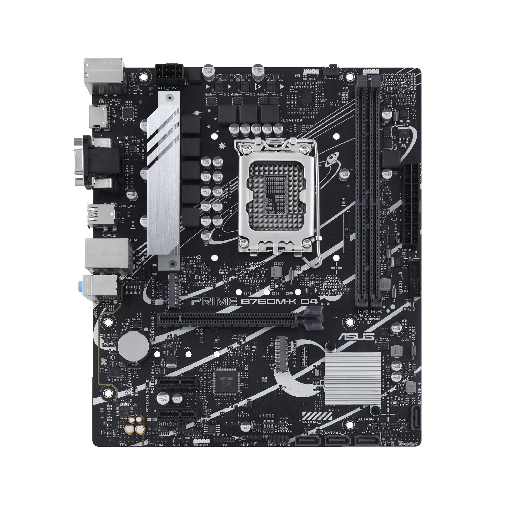 ASUS PRIME B760M-K D4 - Motherboard - Micro ATX - LGA1700 Socket - B760 Chipset - USB 3.2 Gen 1 - 2.5 Gigabit LAN - Onboard Graphics (CPU Required) - HD Audio (8-channel) 90MB1DS0-M1EAY0 - C2000