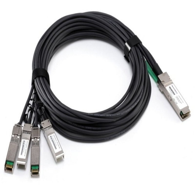 470-AAXG Dell Compatible Direct Attach Copper Breakout Cable 40GBase-CU QSFP+ to 4x10GBase-CU SFP+ (Passive Twinax, 3m)