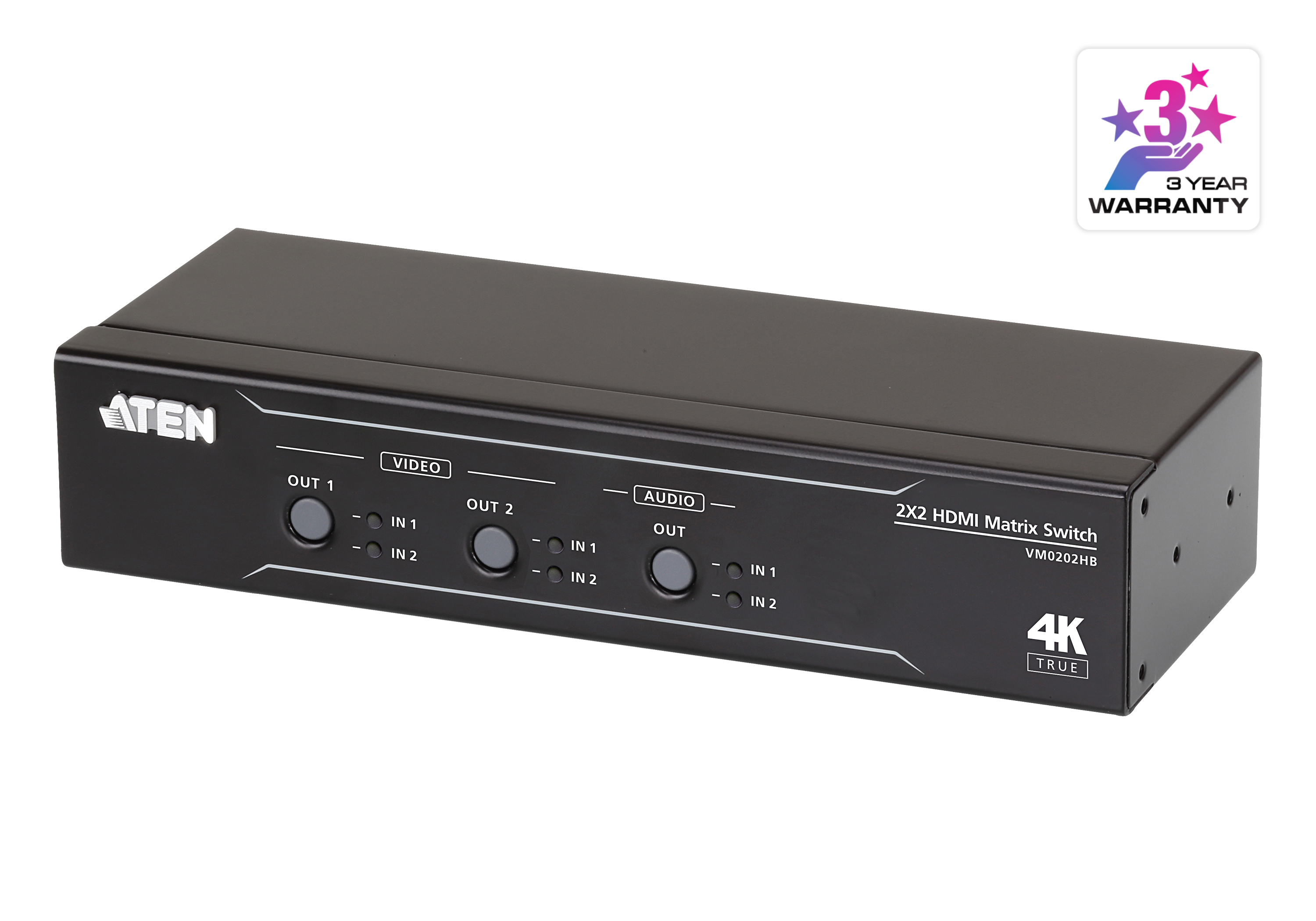 ATEN VM0202HB 2 X 2 - Video/audio Switch - Desktop, Rack-mountable - For VanCryst VS182B VM0202HB - C2000