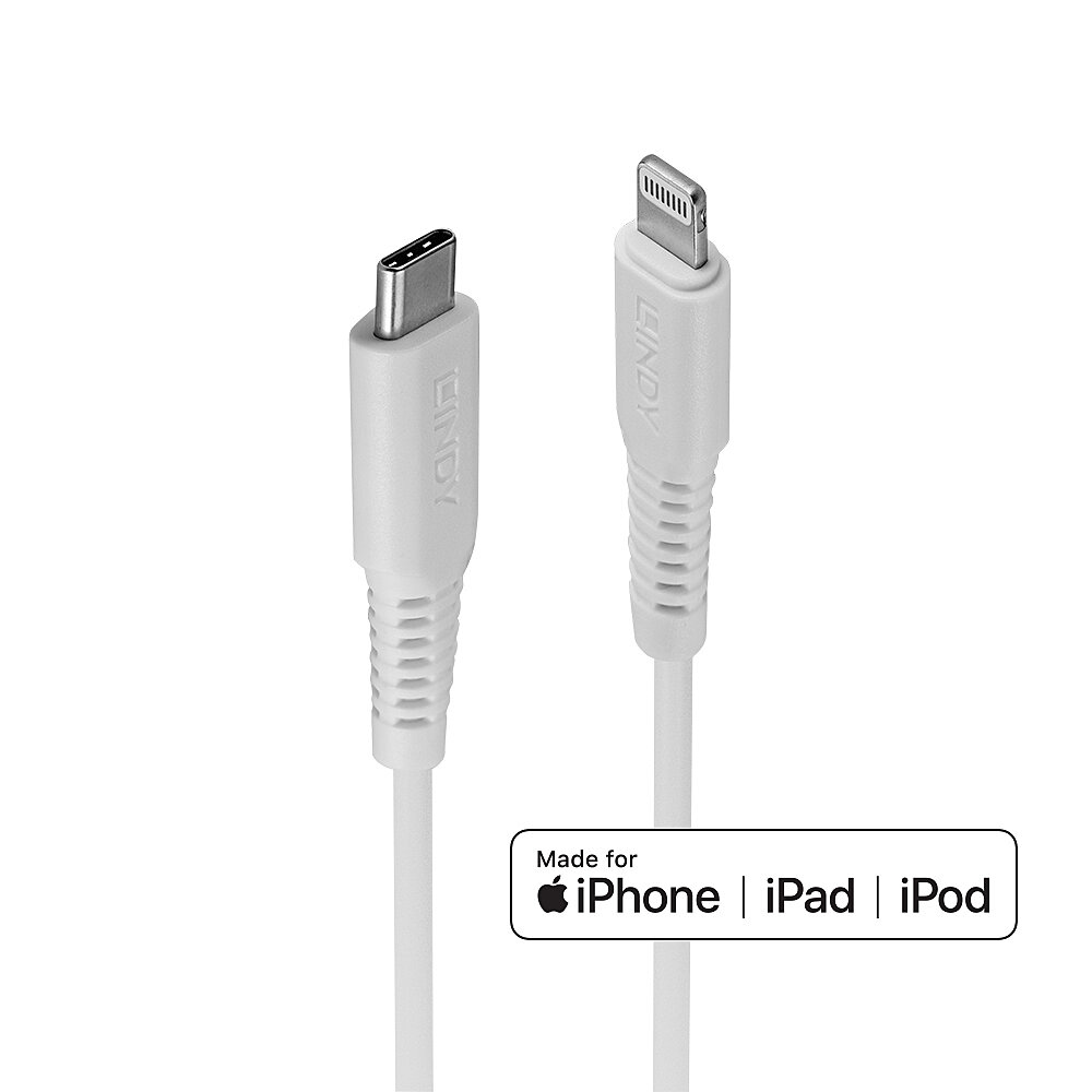 Lindy Cables & Adapters          2m Usb Type C To Lightning          Cable White                         31317