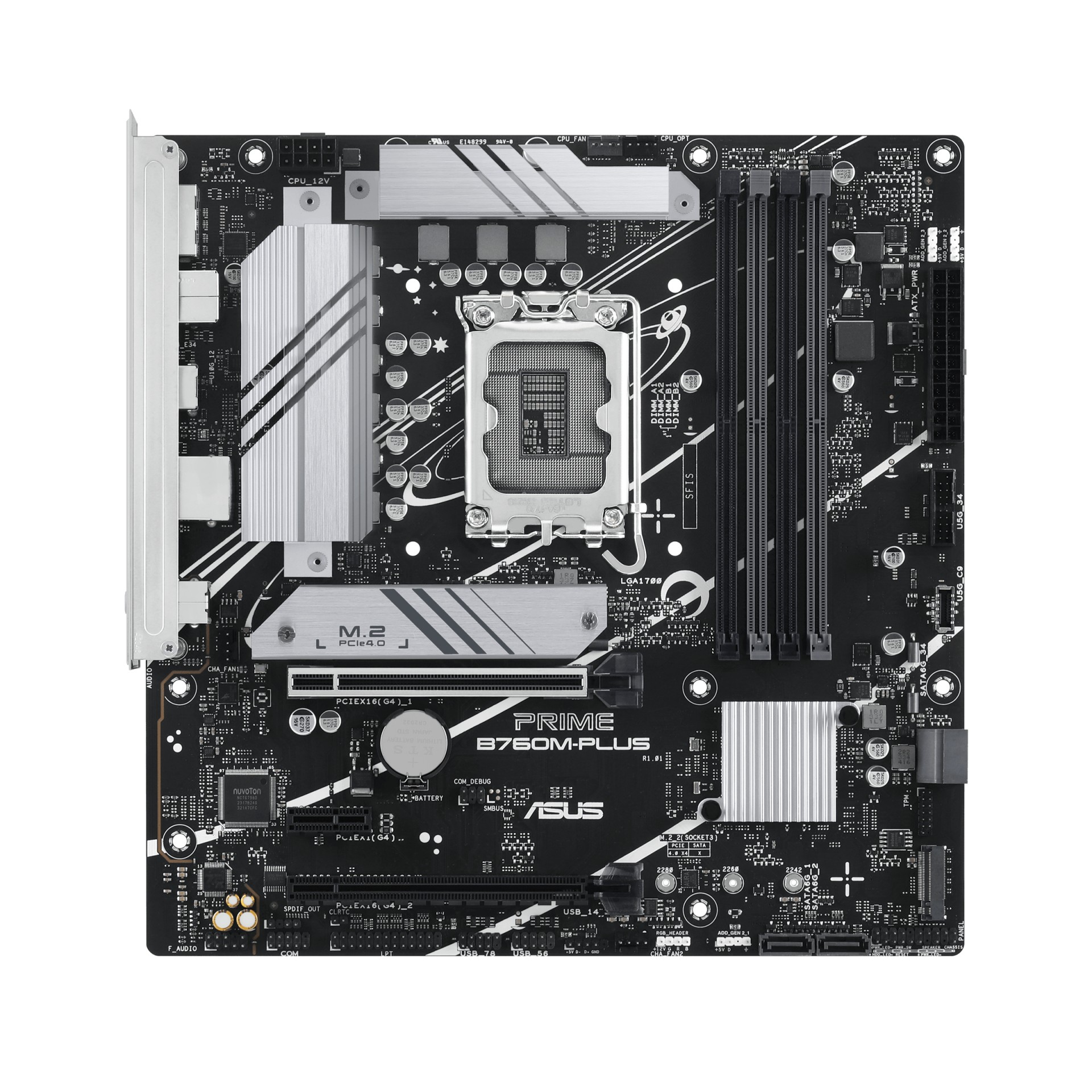 ASUS PRIME B760M-PLUS - Motherboard - Micro ATX - LGA1700 Socket - B760 Chipset - USB 3.2 Gen 2, USB 3.2 Gen 1, USB-C 3.2 Gen 1 - 2.5 Gigabit LAN - Onboard Graphics (CPU Required) - HD Audio  - C2000