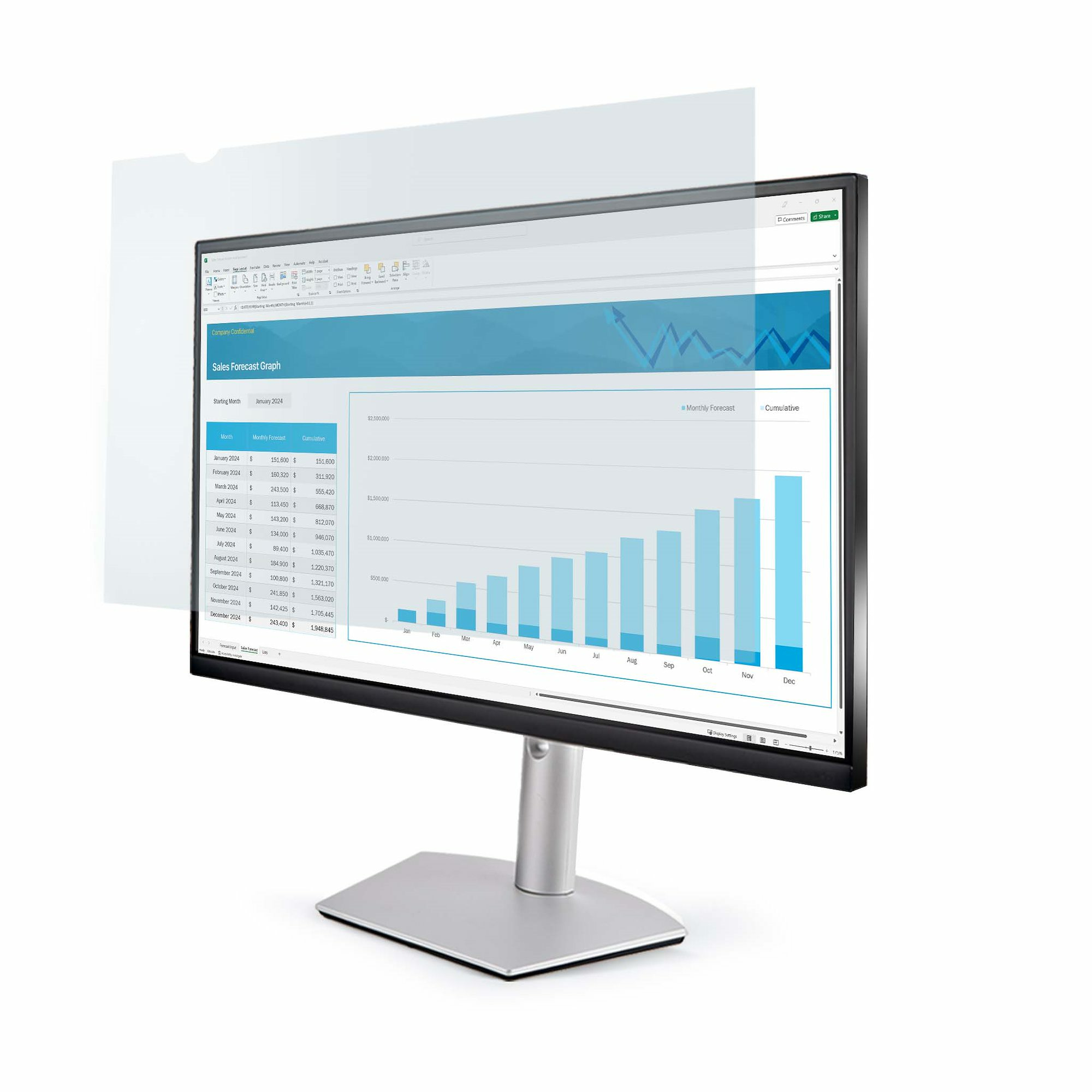 StarTech.com 24in 16:9 Anti-Blue Light Filter, BlueLight Screen Filter - Display Privacy Filter - 4-way - Removable - Plug-in/adhesive - 24" Wide - TAA Compliant 2469-ANTI-BLUE-LIGHT - C2000