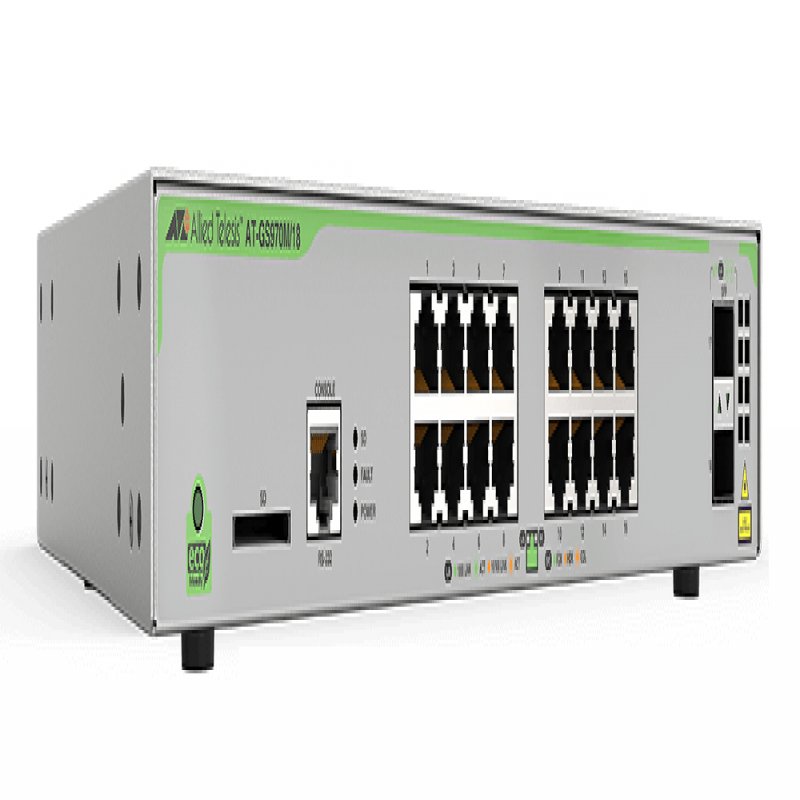 Allied Telesis CentreCOM AT-GS970M/18PS - Switch - L3 - Managed - 16 X 10/100/1000 (PoE+) + 2 X SFP (mini-GBIC) (uplink) - Desktop, Rack-mountable - PoE+ AT-GS970M/18PS-30 - C2000