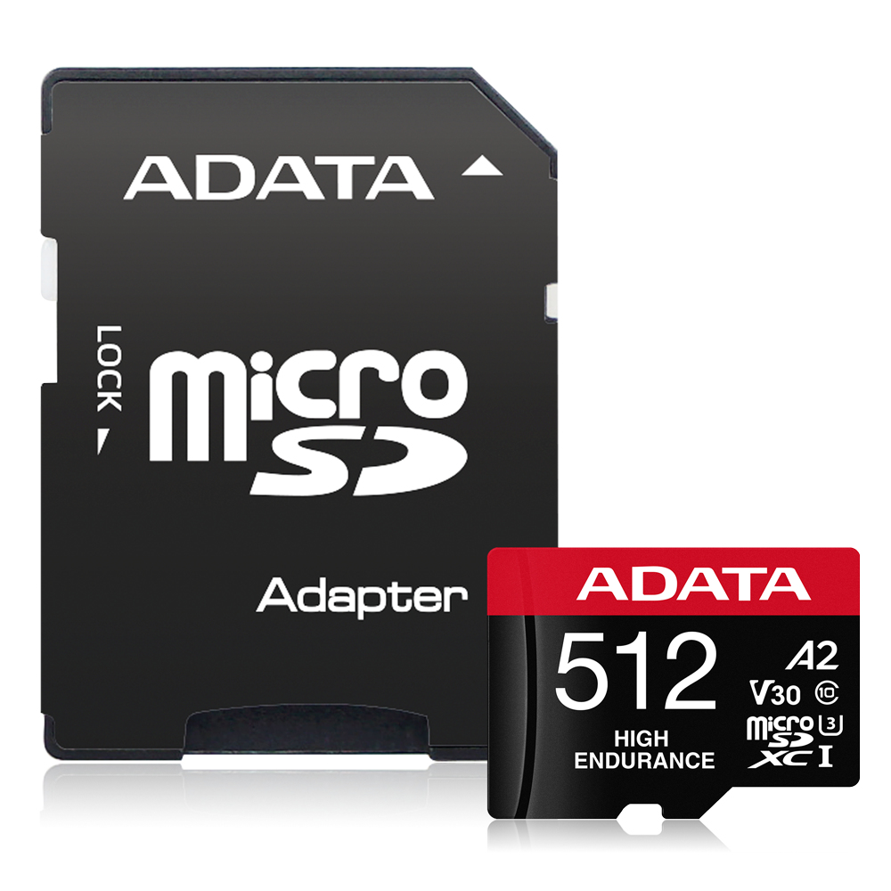 ADATA High Endurance 512 GB  MicroSDXC UHS-I Class 10  AUSDX512GUI3V30SHA2-RA1 - eet01