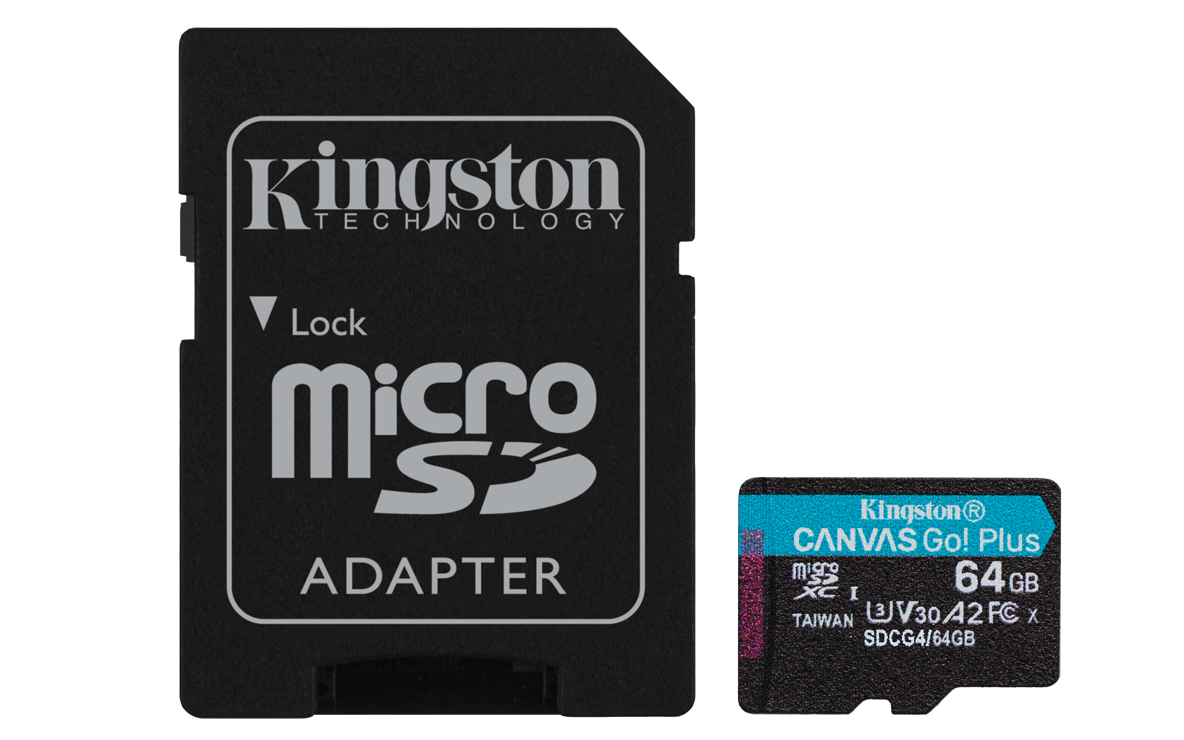 Kingston - Digital Media Product 64gb Msdxc Canvas Go Plus 200r      Gen4 A2 U3 V30 Card + Adapter       Sdcg4/64gb