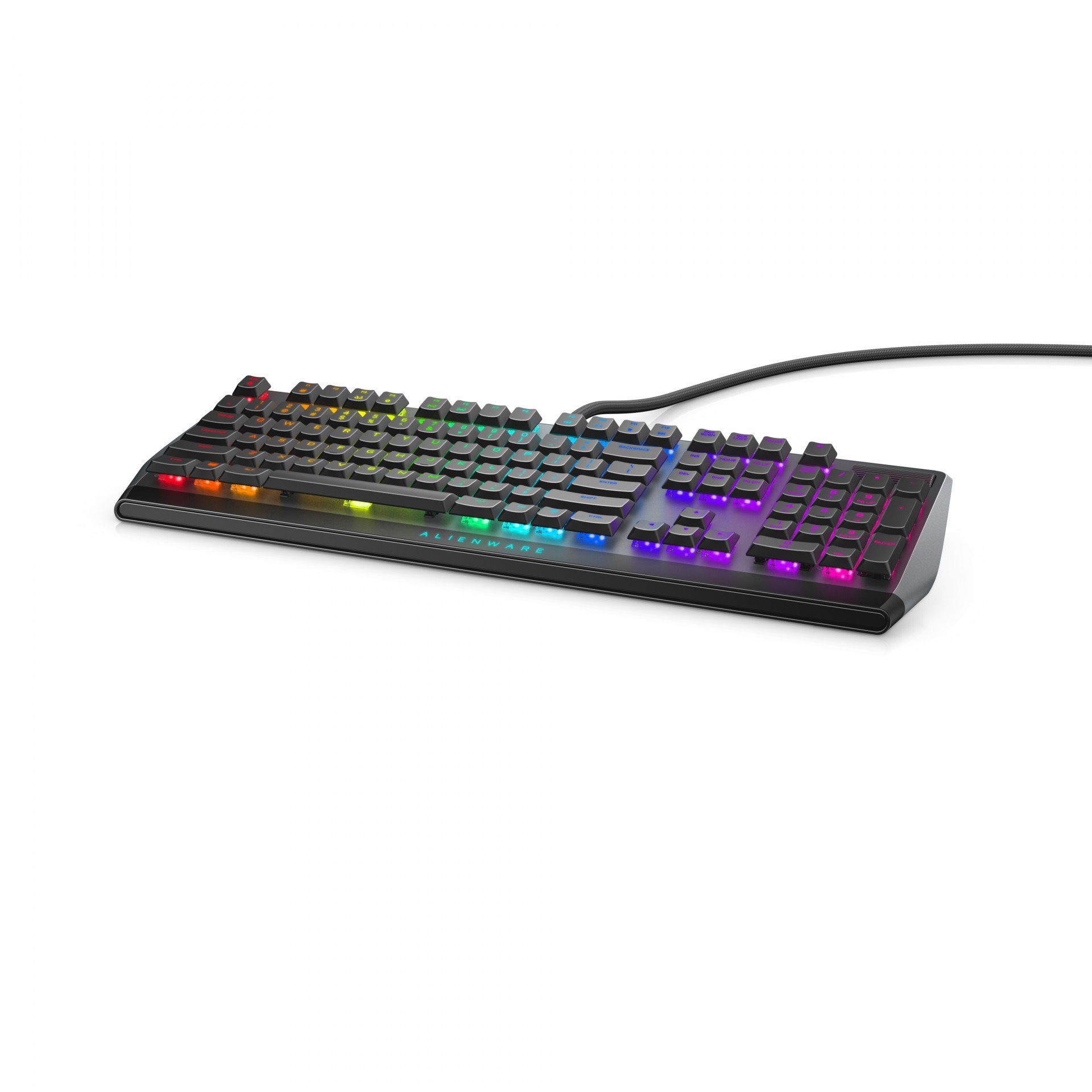 Alienware AW510K - Keyboard - Backlit - USB - Key Switch: CHERRY MX Low Profile Red - Dark Side Of The Moon - For Alienware Area-51, Aurora, Aurora R10, Aurora R9, M15, M17, G5 5090, XPS 8940 - C2000