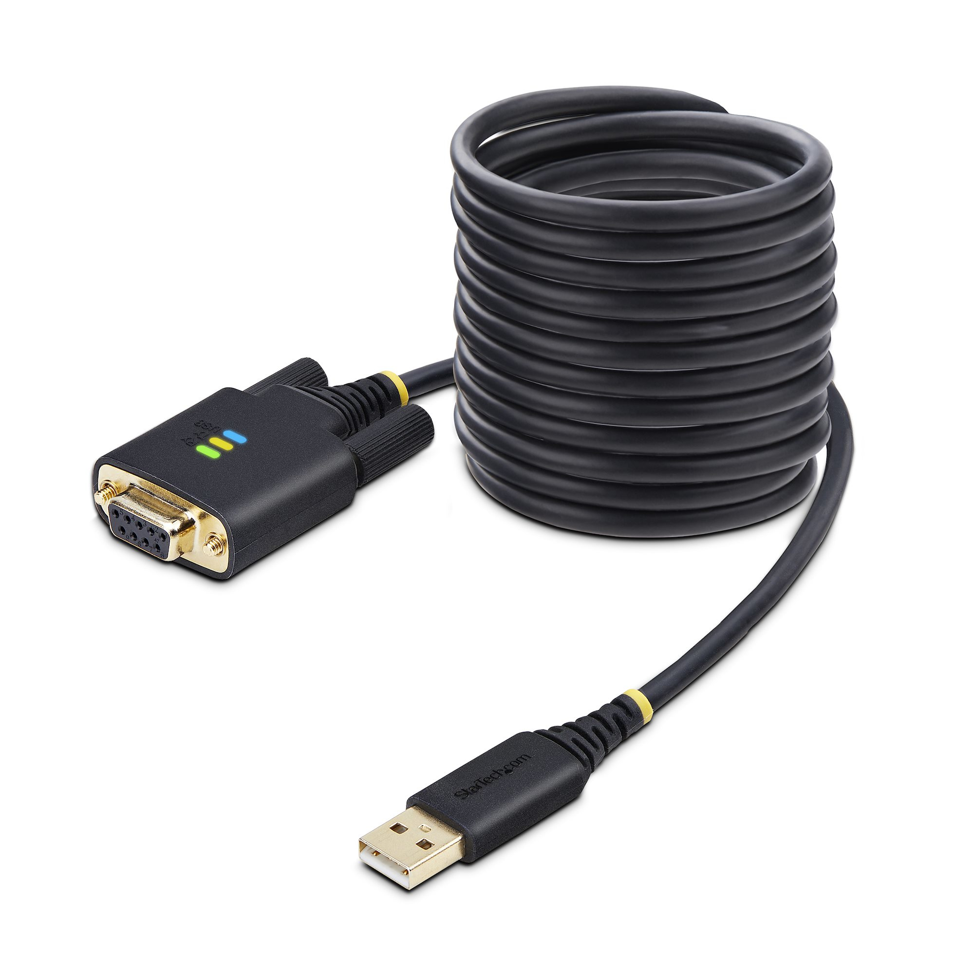 StarTech.com 10ft (3m) USB To Null Modem Serial Adapter Cable, Interchangeable DB9 Screws/Nuts, COM Retention, USB-A To RS232, FTDI, Level-4 ESD Protection, Windows/macOS/ChromeOS/Linux - Rug - C2000