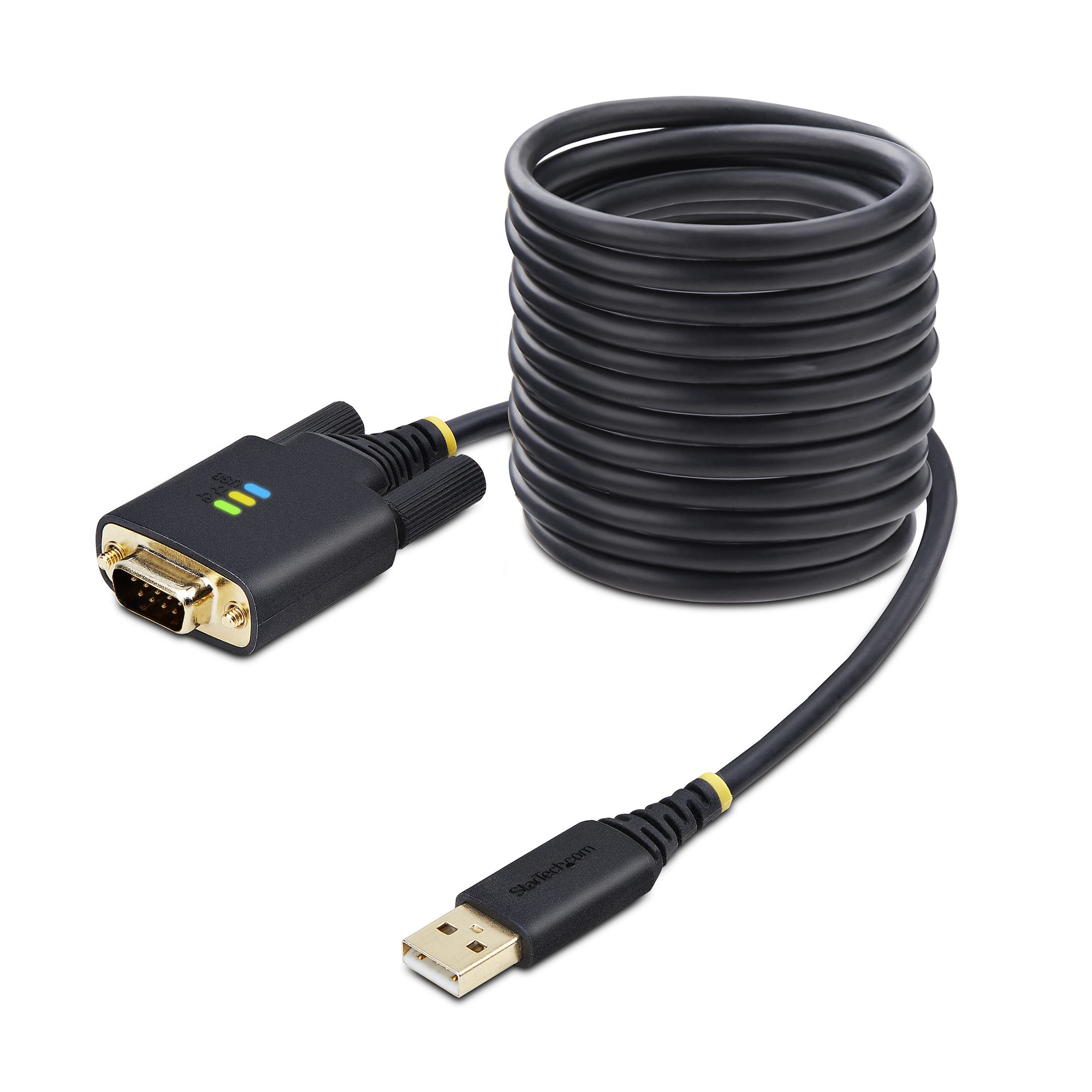 StarTech.com 10ft (3m) USB To Serial Adapter Cable, Interchangeable DB9 Screws/Nuts, COM Retention, USB-A To DB9 RS232, FTDI IC, Level-4 ESD Protection, Windows/macOS/ChromeOS/Linux - Rugged  - C2000