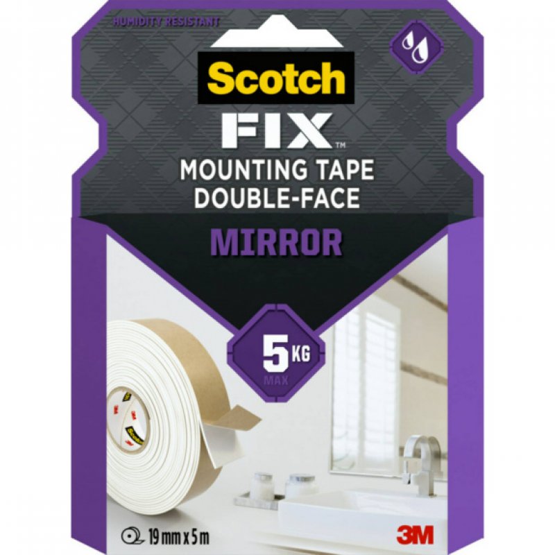 3m Scotch Fix Mirror Double-sided Mounting Tape Holds Up To 5kg 19mm X 5m (roll) - 7100263202 7100263202 - AD01