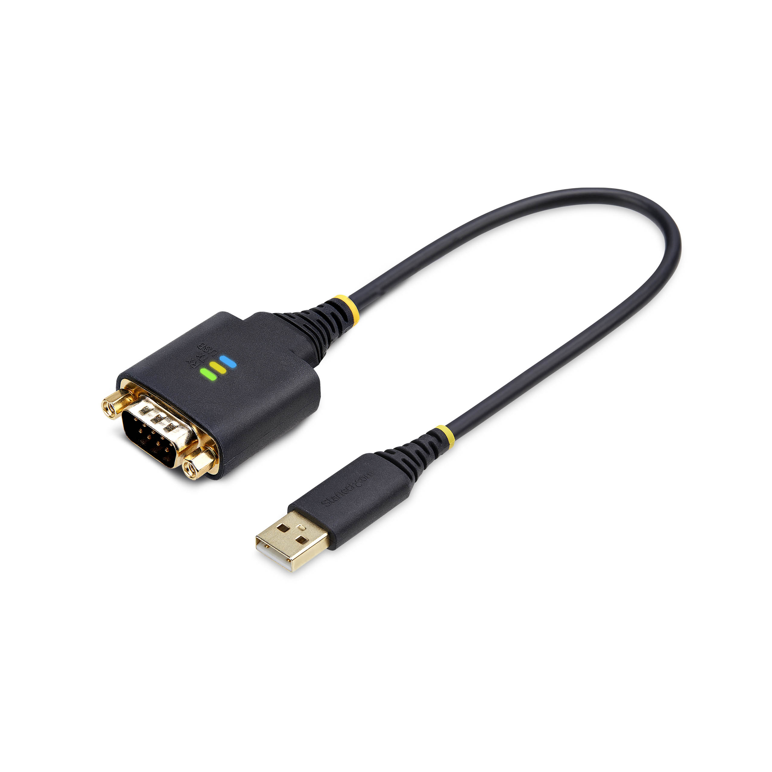 StarTech.com 1ft (30cm) USB To Serial Adapter Cable, COM Retention, RS232 - USB / Serial Cable - USB (M) To DB-9 (M) Screwable - 30.5 Cm - Rugged, Molded 1P1FFC-USB-SERIAL - C2000