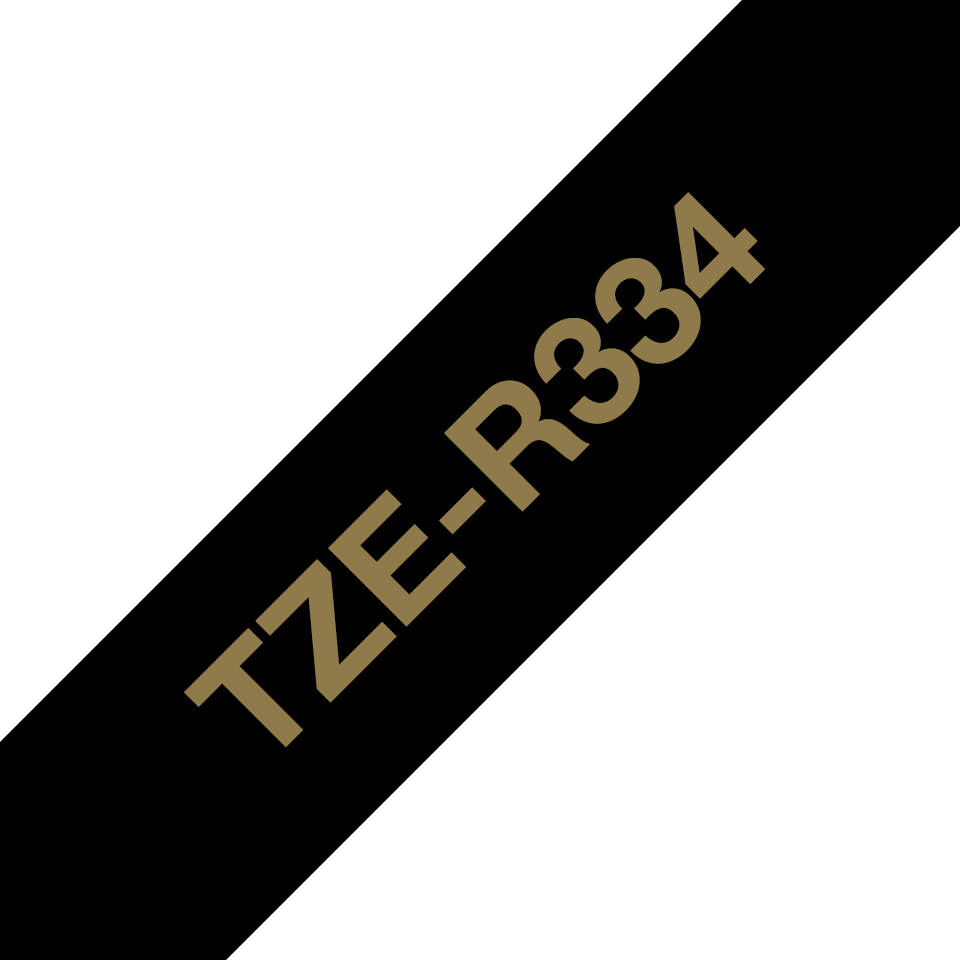 Brother - Consumables Ink Eur    12mm Gold / Black Ribbon Tape                                           Tzer334