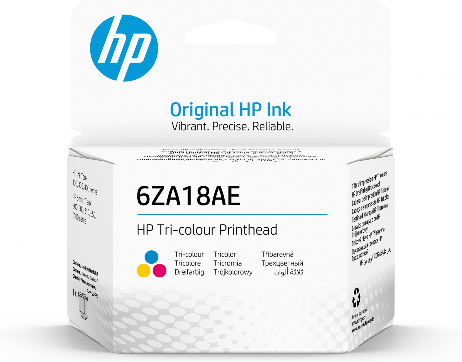 HP - Colour (cyan, Magenta, Yellow) - Printhead - For Ink Tank 11X, Smart Tank 5105, 51X, 67X, Smart Tank Plus 55X, 57X, Smart Tank Wireless 51X 6ZA18AE - C2000