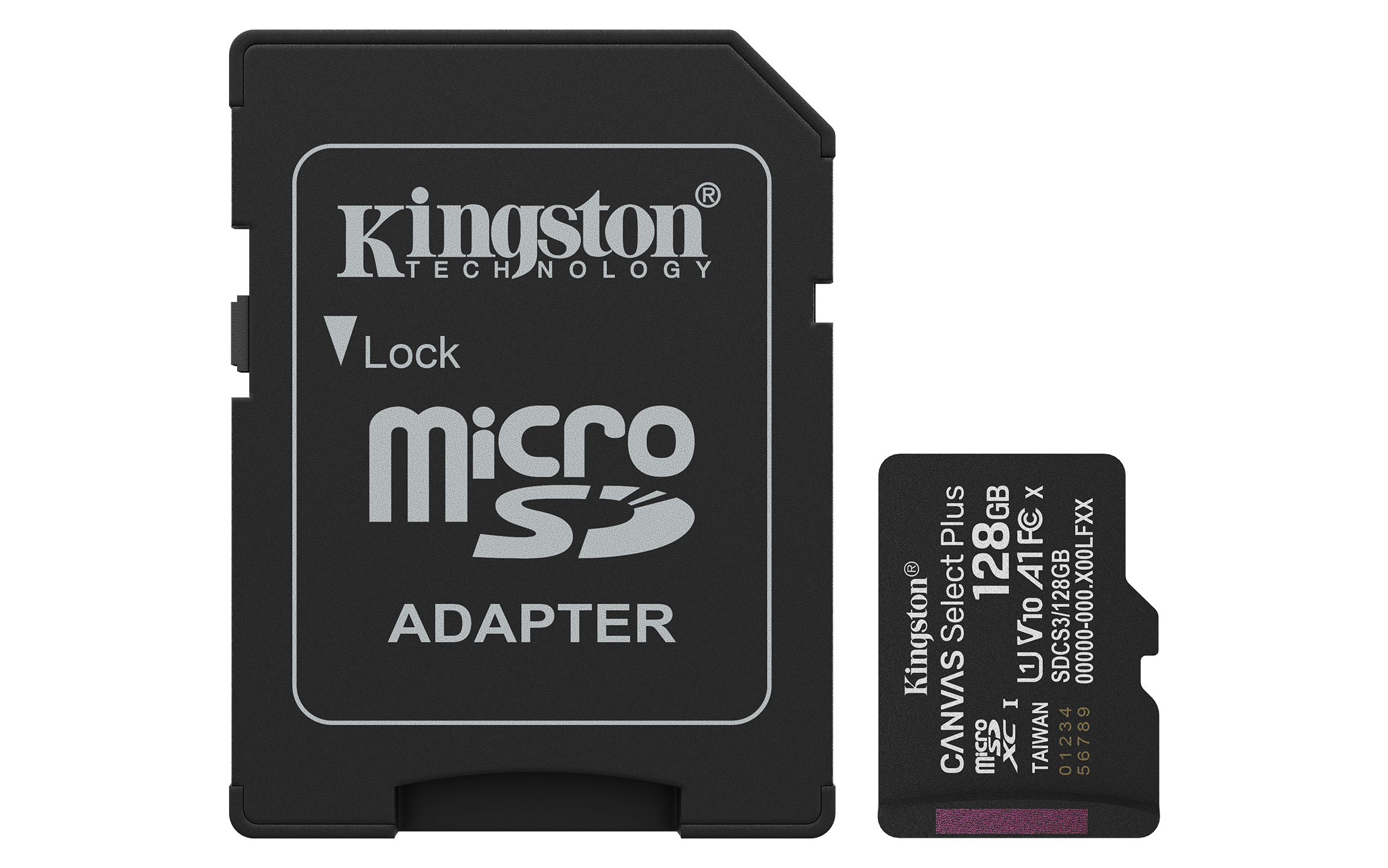 Kingston - Digital Media Product 128gb Microsdxc Canvas Select+      Gen3 150mb/s A1 Card + Adapter      Sdcs3/128gb