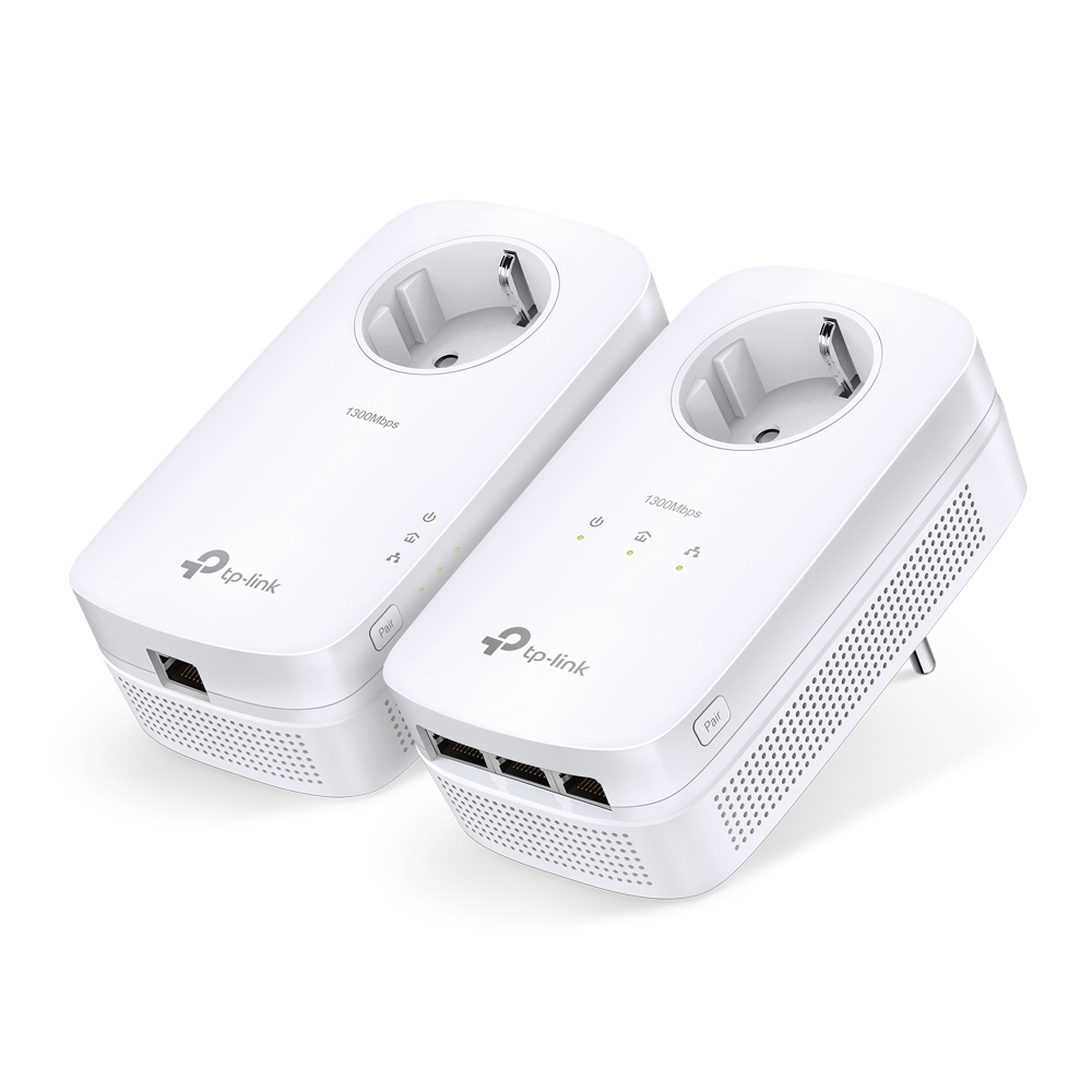 TP-Link TL-PA8033P KIT V4 - Starter Kit - Powerline Adapter Kit 3-port Switch - 1GbE, HomePlug AV (HPAV), HomePlug AV (HPAV) 2.0, IEEE 1901 - Wall-pluggable TL-PA8033P KIT - C2000