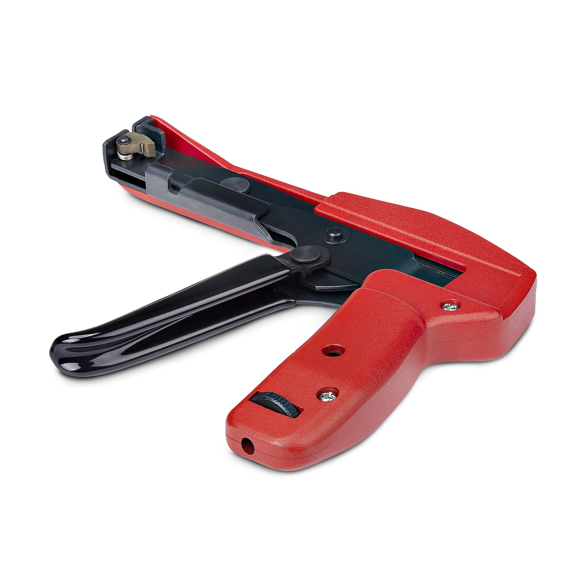 StarTech.com Nylon Cable Tie Gun, Zip Tie Tightener/Install Tool, TAA - Cable Tie Installation Tool - Black & Red - TAA Compliant N10MM-CABLE-TIE-GUN - C2000